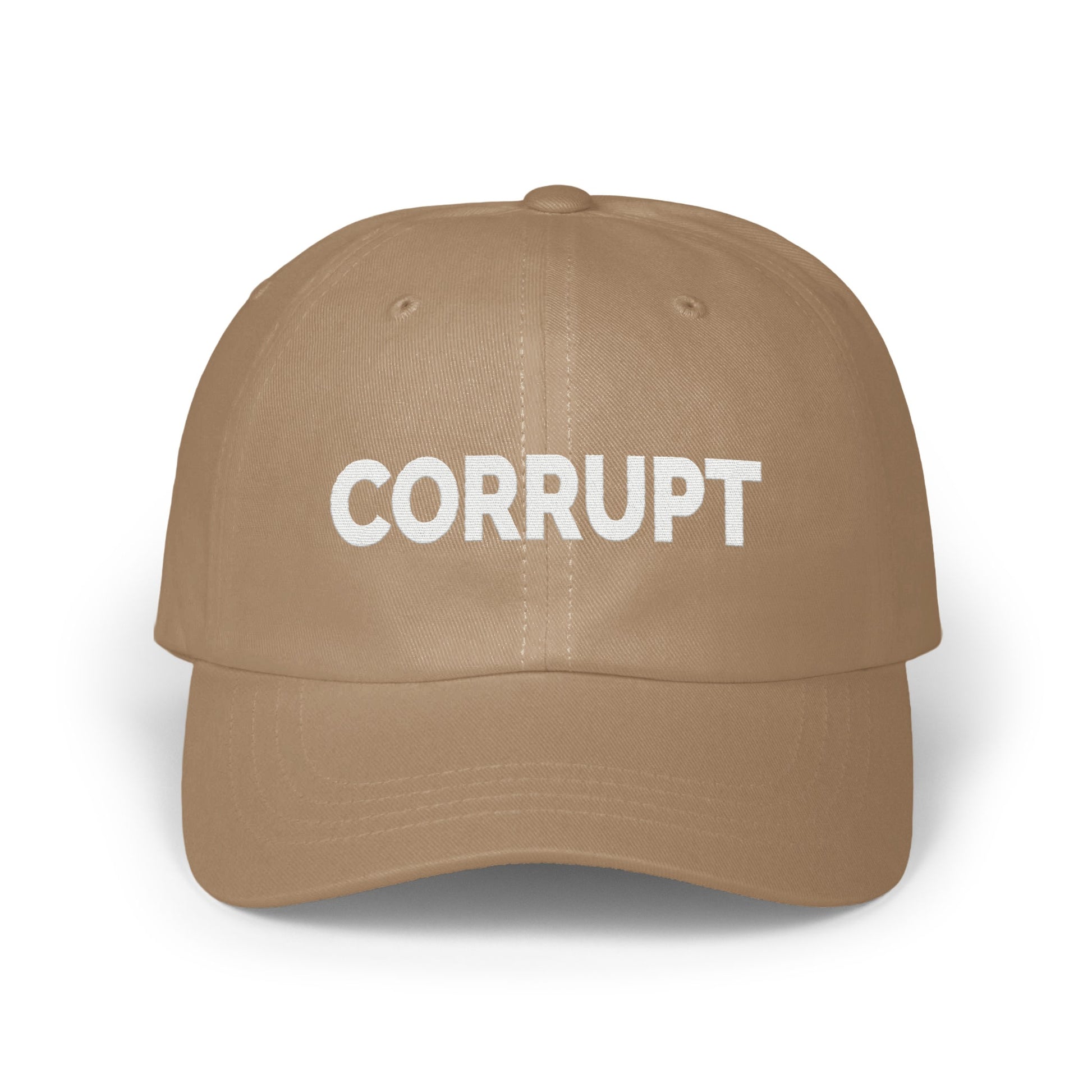 Statement CORRUPT Embroidered Tan Baseball Cap product