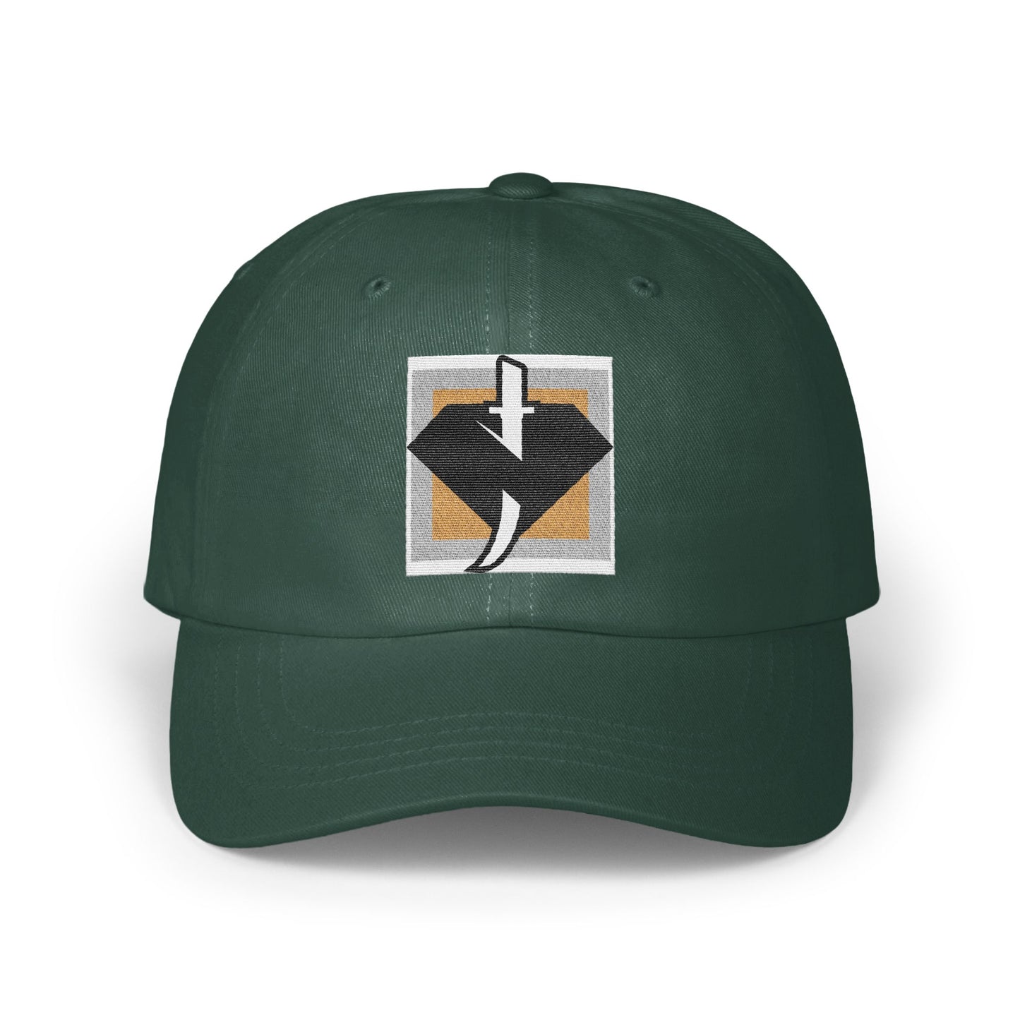 Stylish Dark Green Baseball Cap with Unique Logo Cap