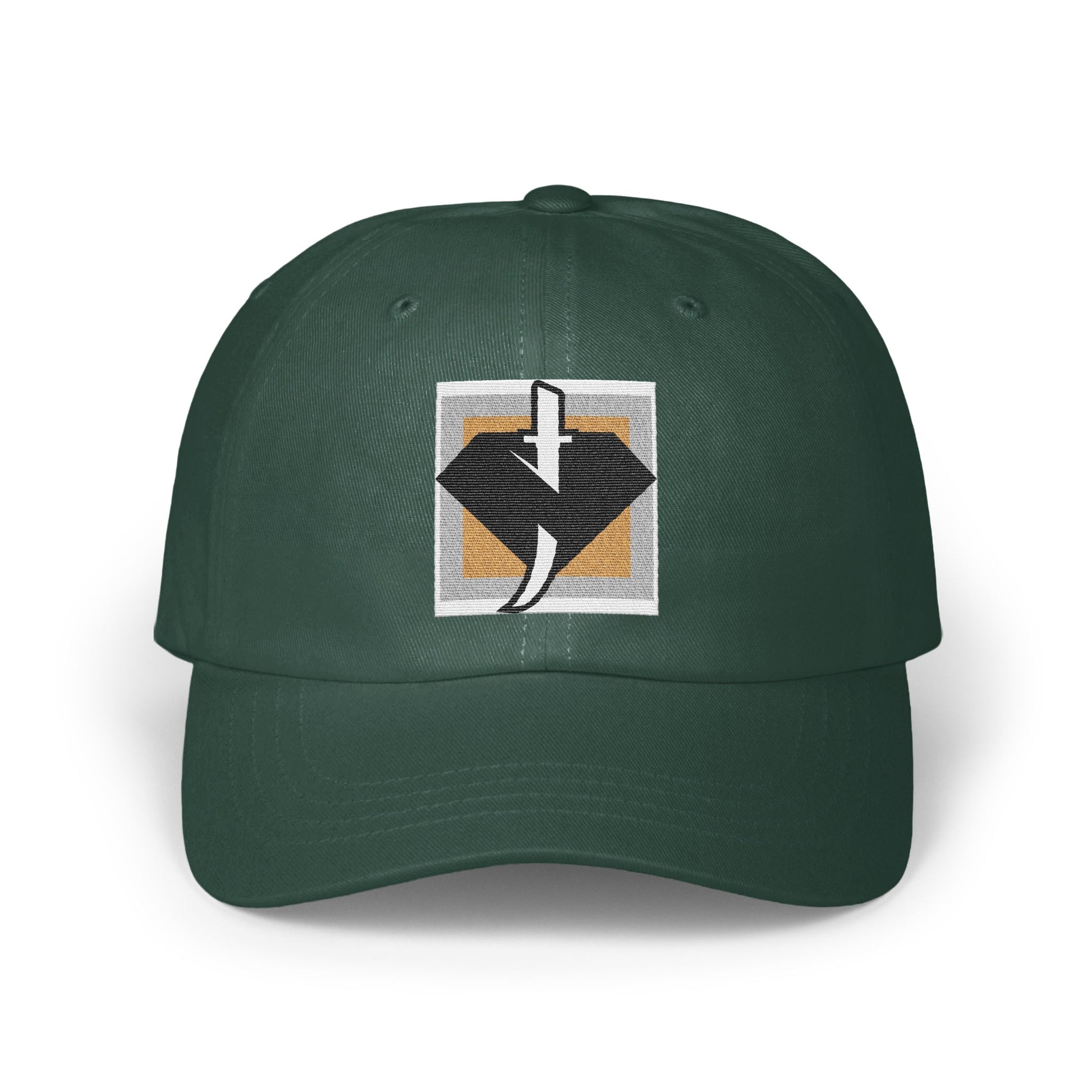 Stylish Dark Green Baseball Cap with Unique Logo Cap