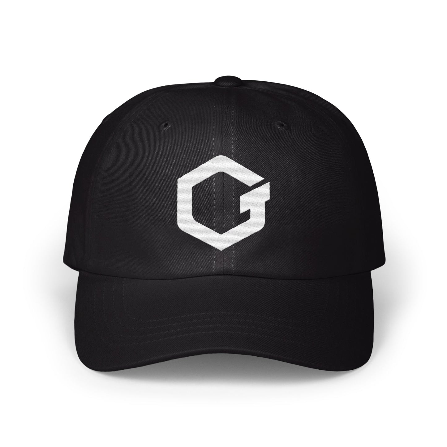 Stylish Black Cap with Bold Logo Design product type