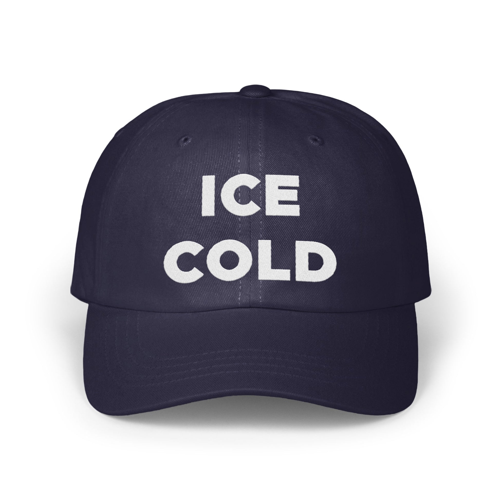 Ice Cold Text Design on Navy Blue Hat product