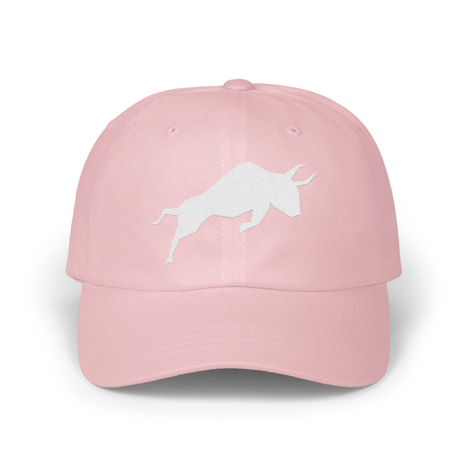 Pink Baseball Cap with White Bull Design product type