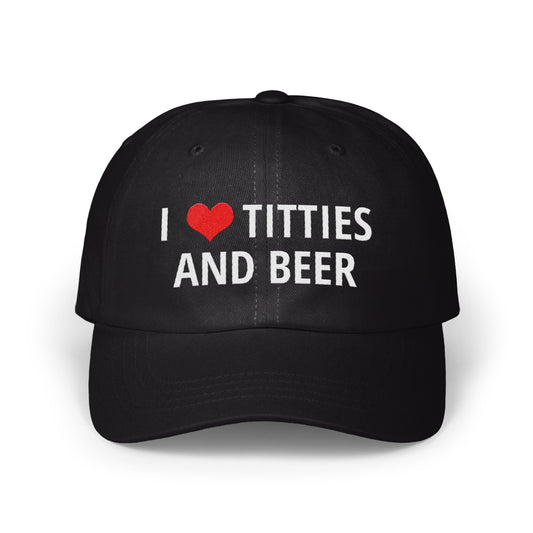 I Love Titties And Beer Embroidered Funny Hat product type