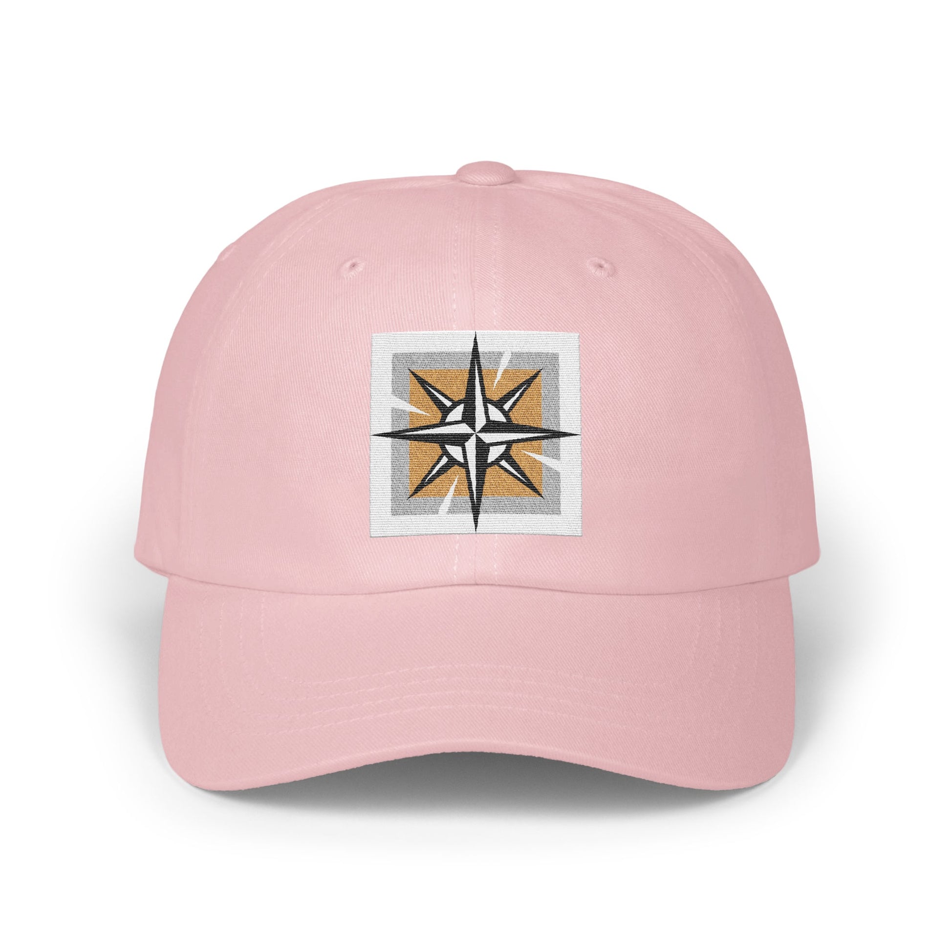 Embroidered Compass Design Pink Unisex Cap Hat Adjustable product