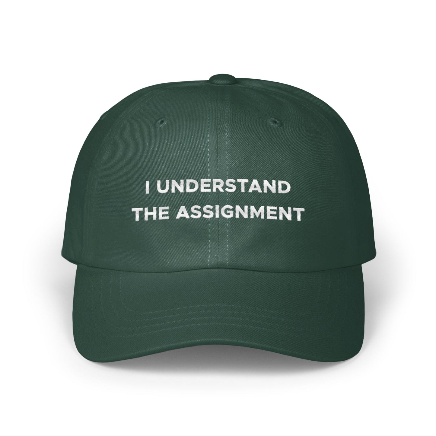 I Understand The Assignment Slogan Statement Cap product type