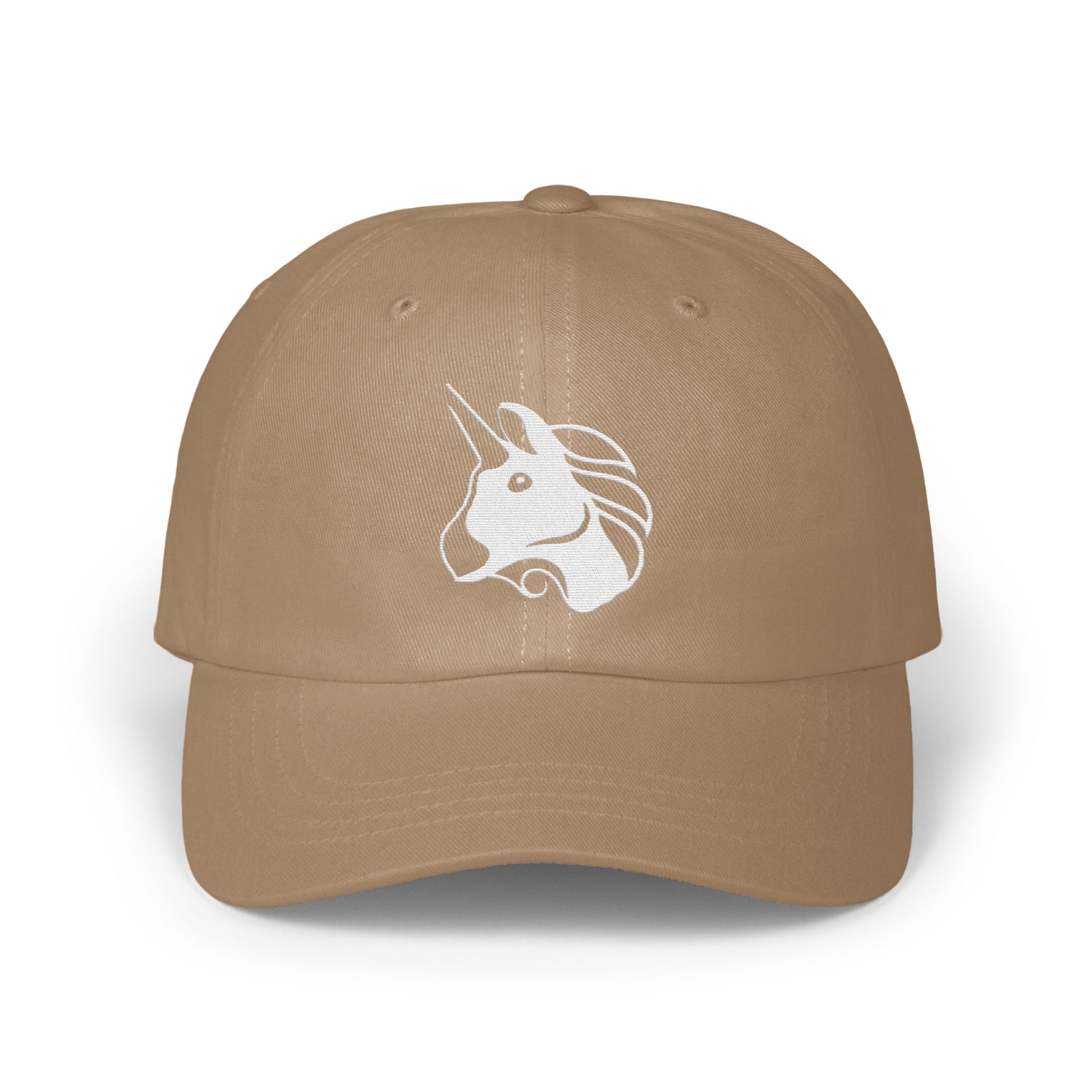 Beige Cap with White Unicorn Print product