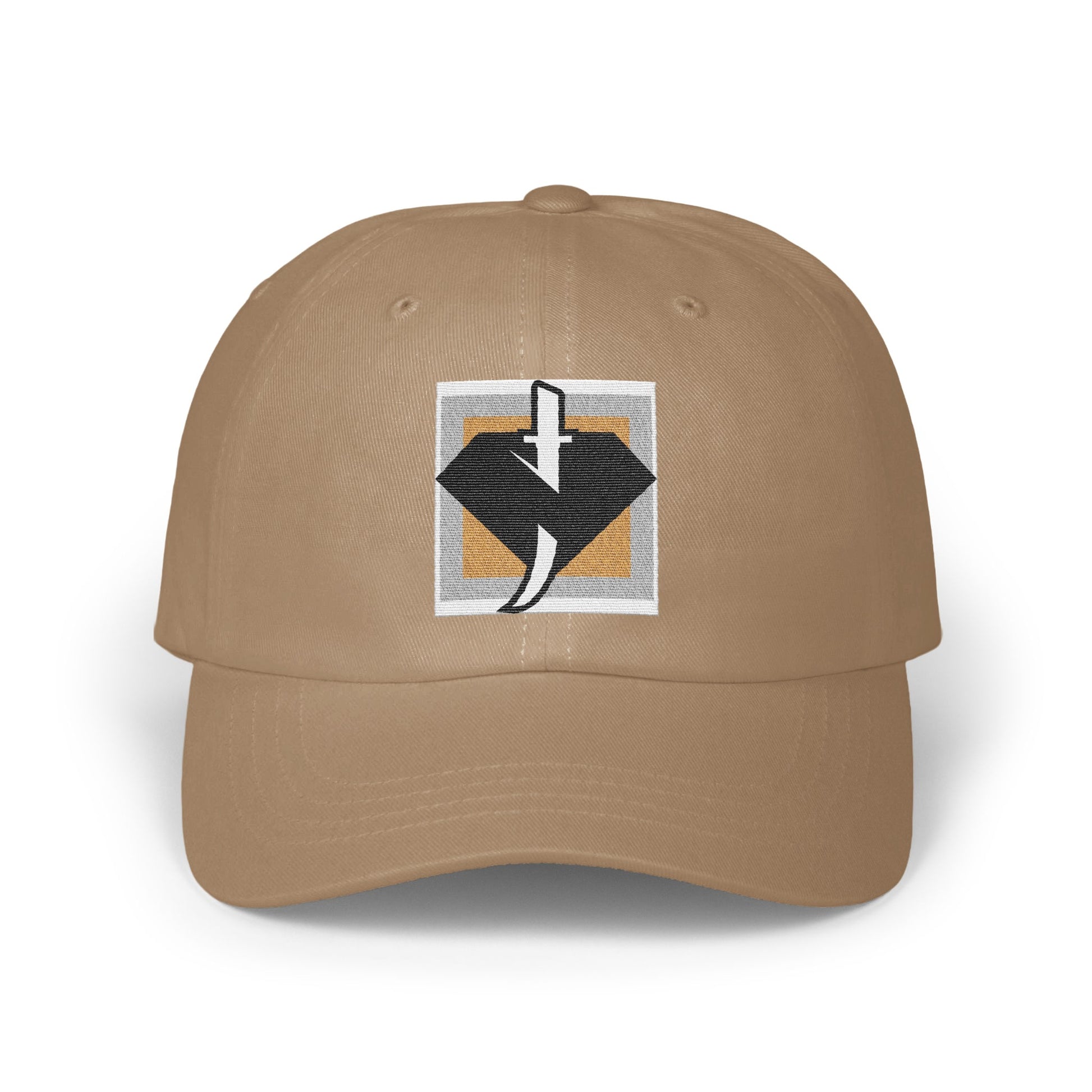 Stylish Tan Cap with Dramatic Embroidered Sword product