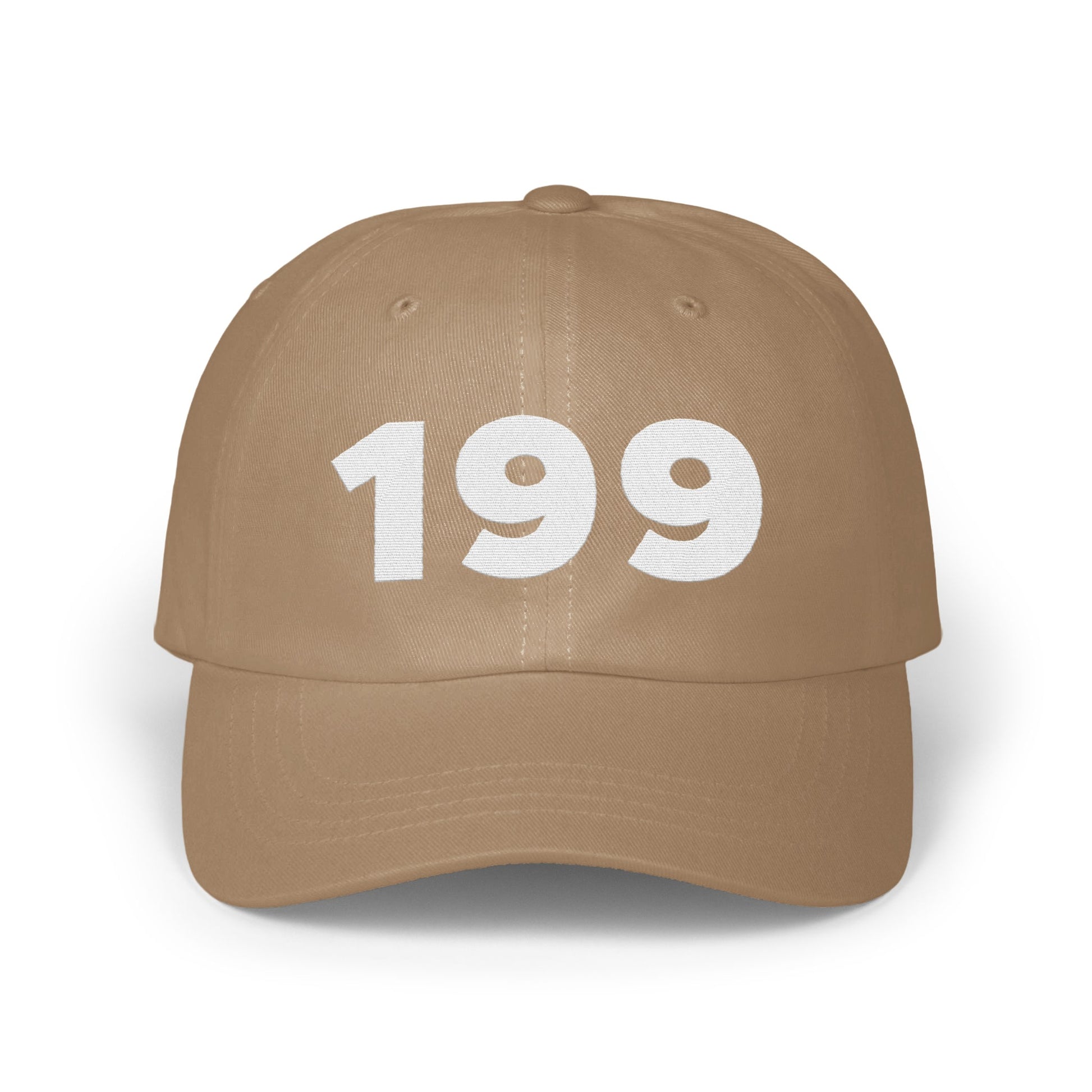 Classic Beige Cap with Bold White Numbers Hat product