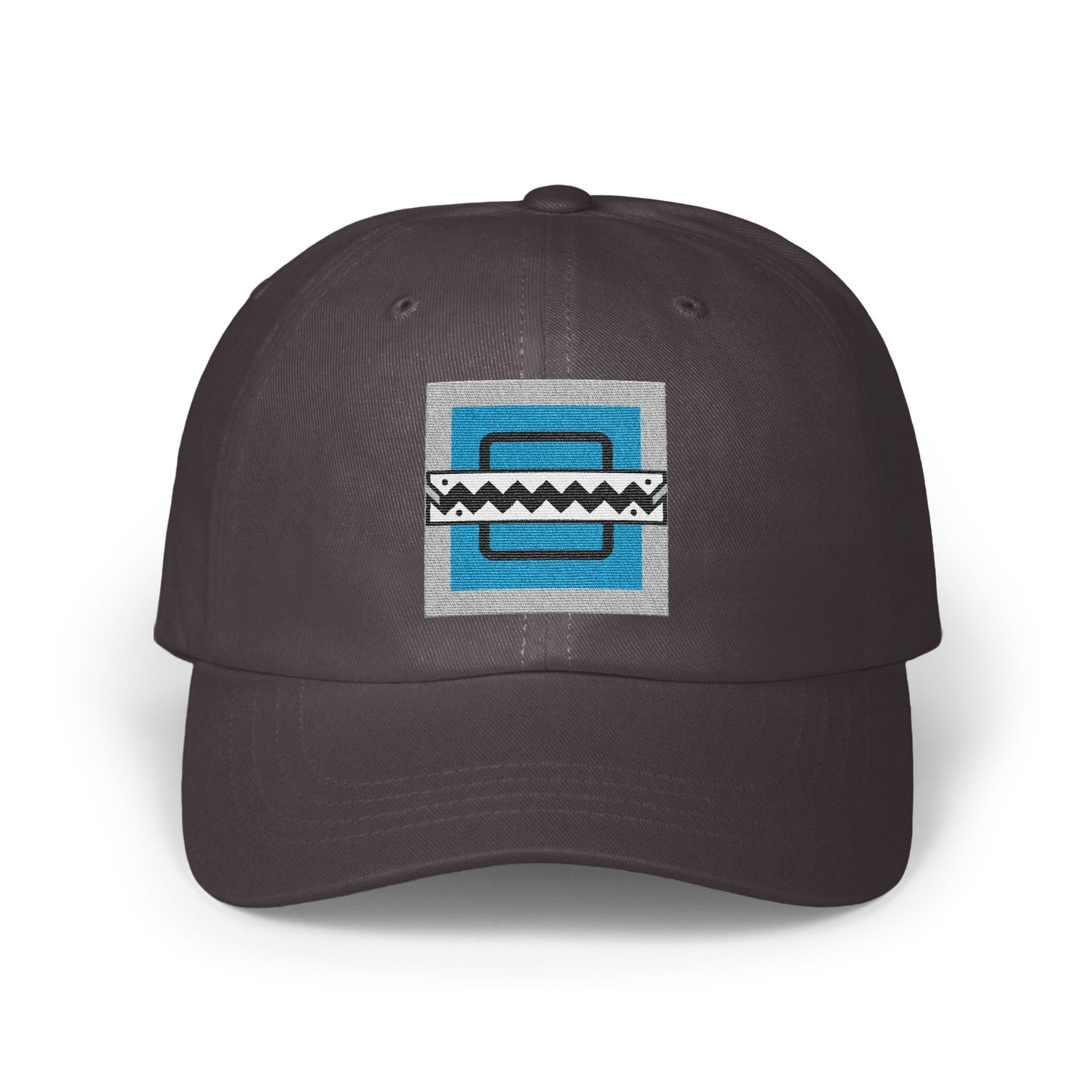 Stylish geometric pattern design on black hat product