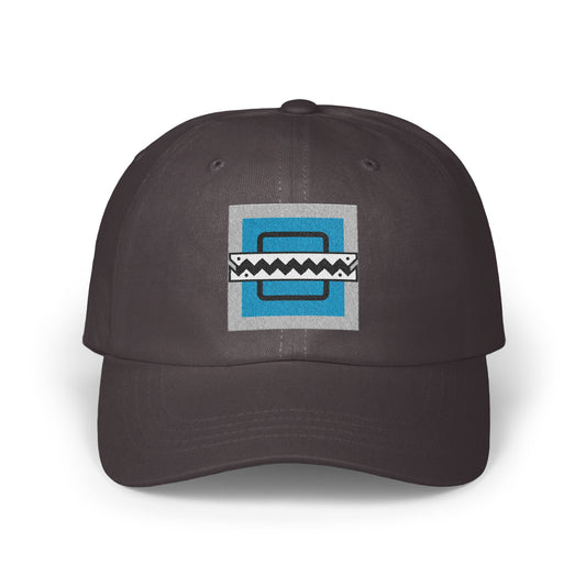 Stylish geometric pattern design on black hat product