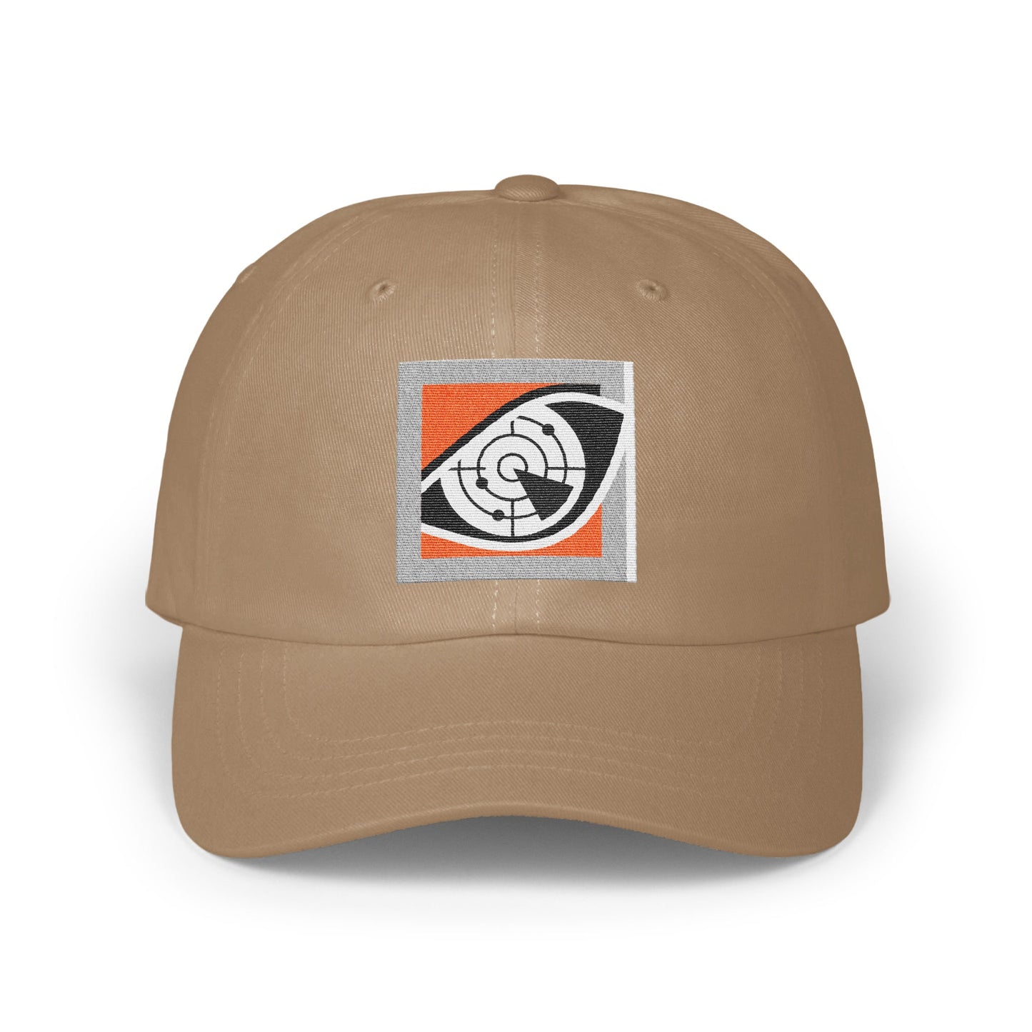 Unique eye pattern design on beige color cap product