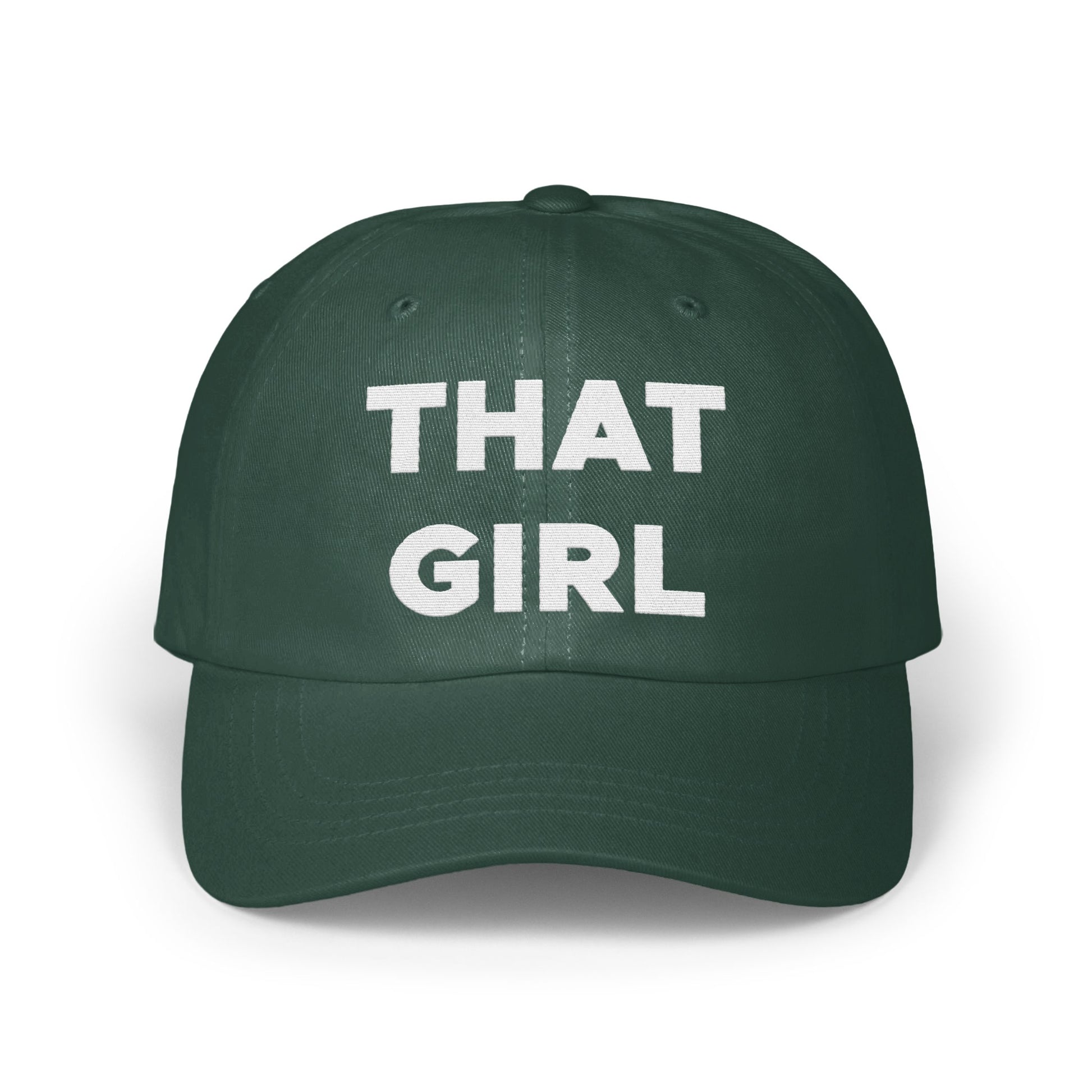 THAT GIRL Embroidered Dark Green Baseball Cap product