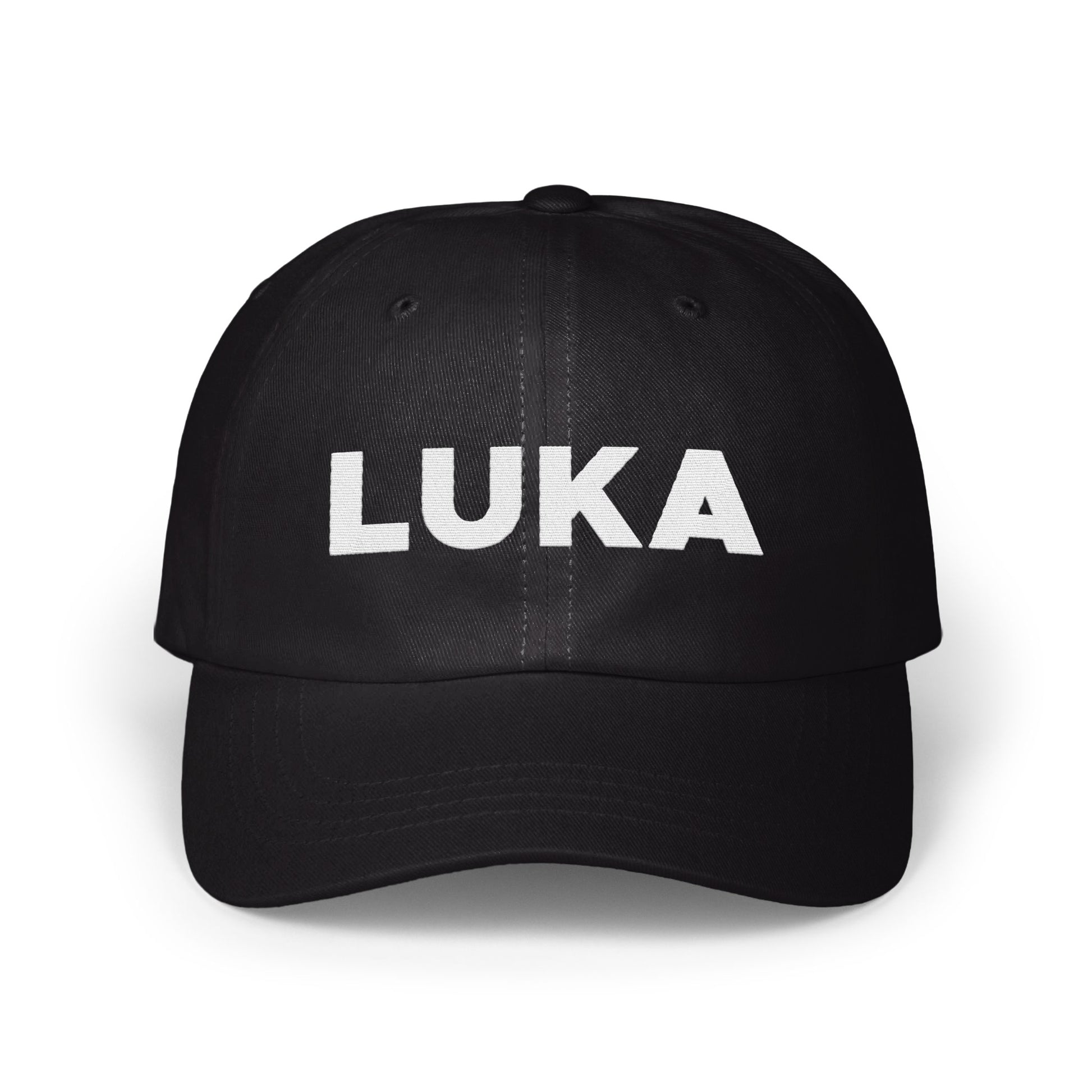 Stylish Black Luka Baseball Hat Product