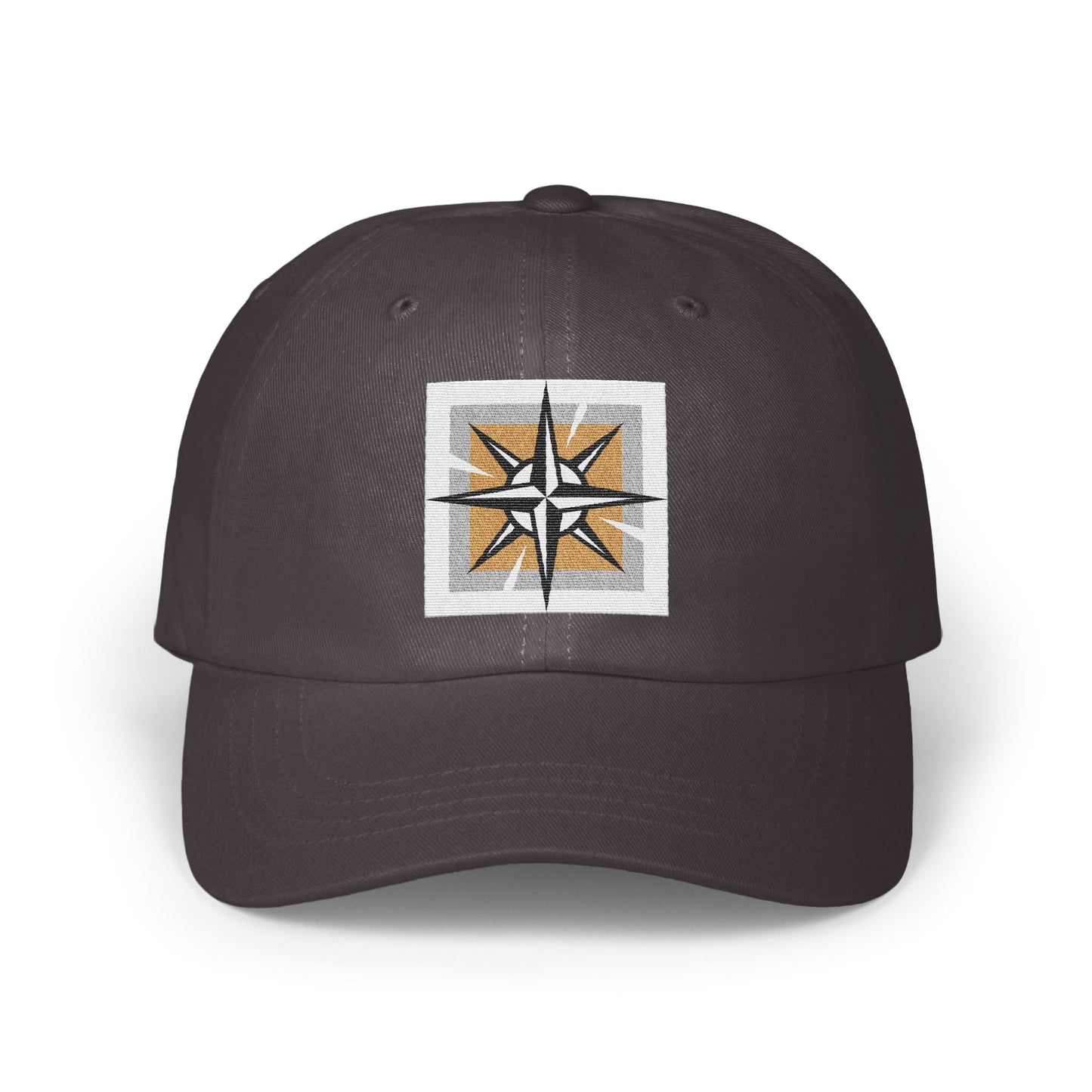 Stylish Grey Cap with Compass Star Design Hat product