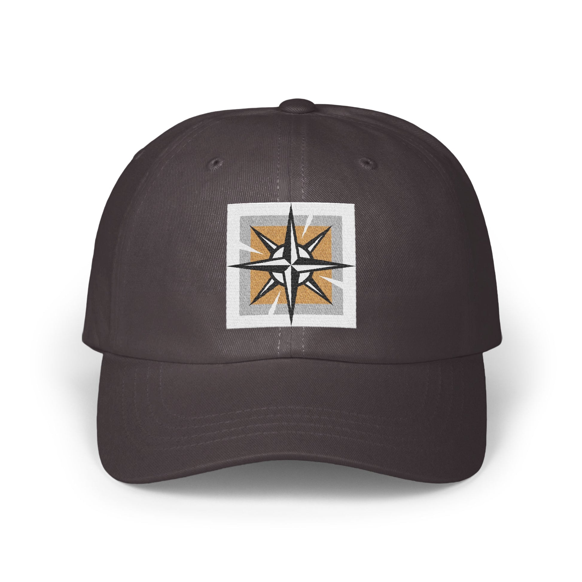 Stylish Grey Cap with Compass Star Design Hat product
