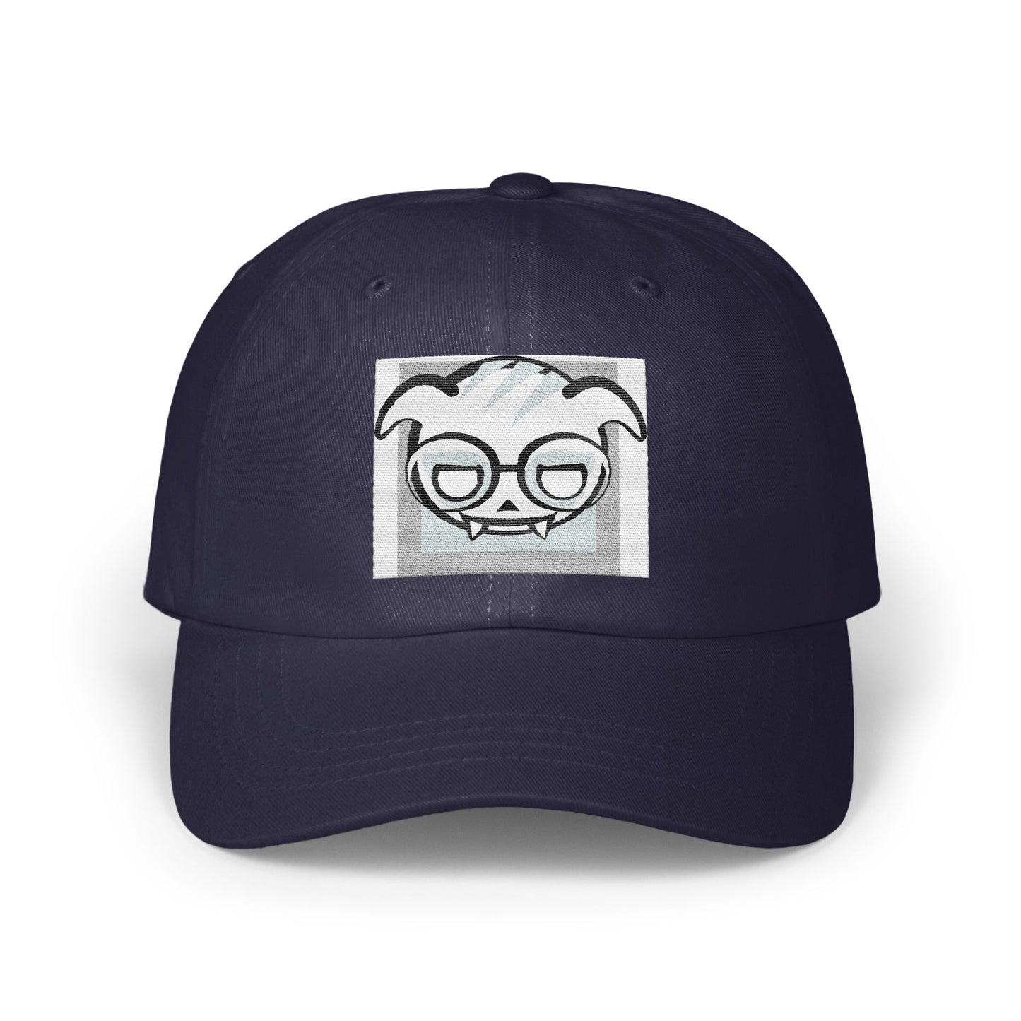 Unique Vampire Cartoon Design on Navy Blue Hat product type