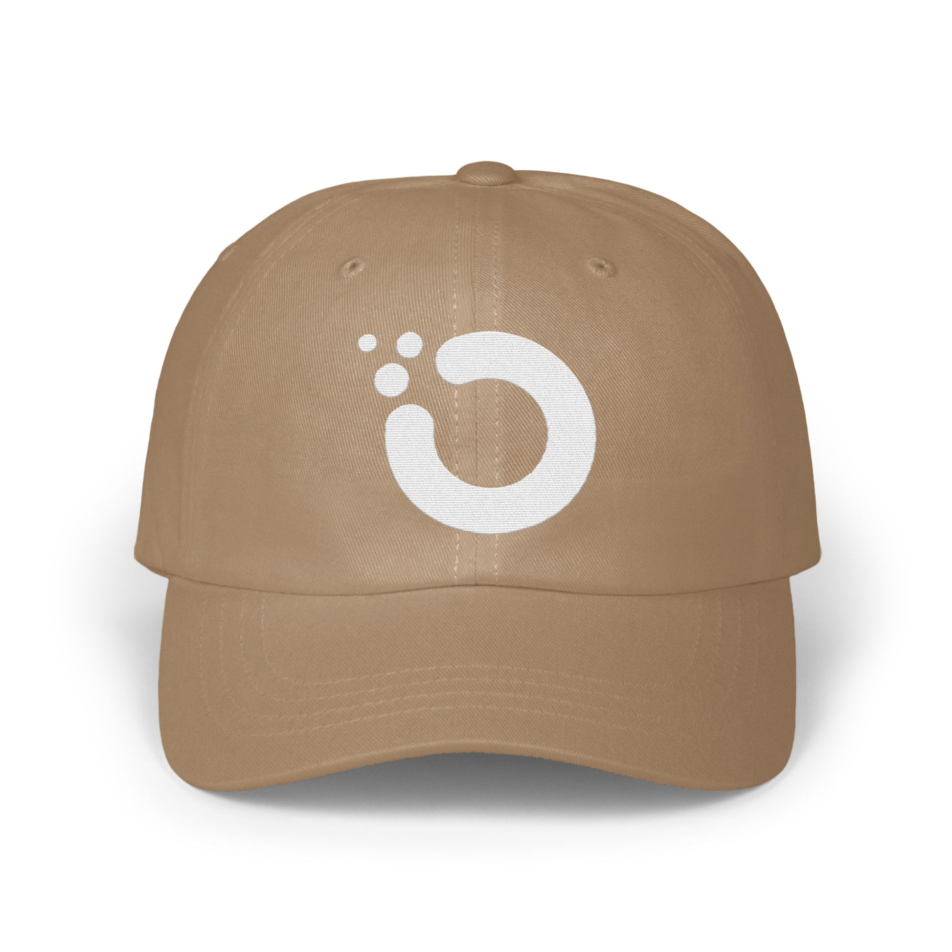Stylish Beige Baseball Cap with White Logo product type