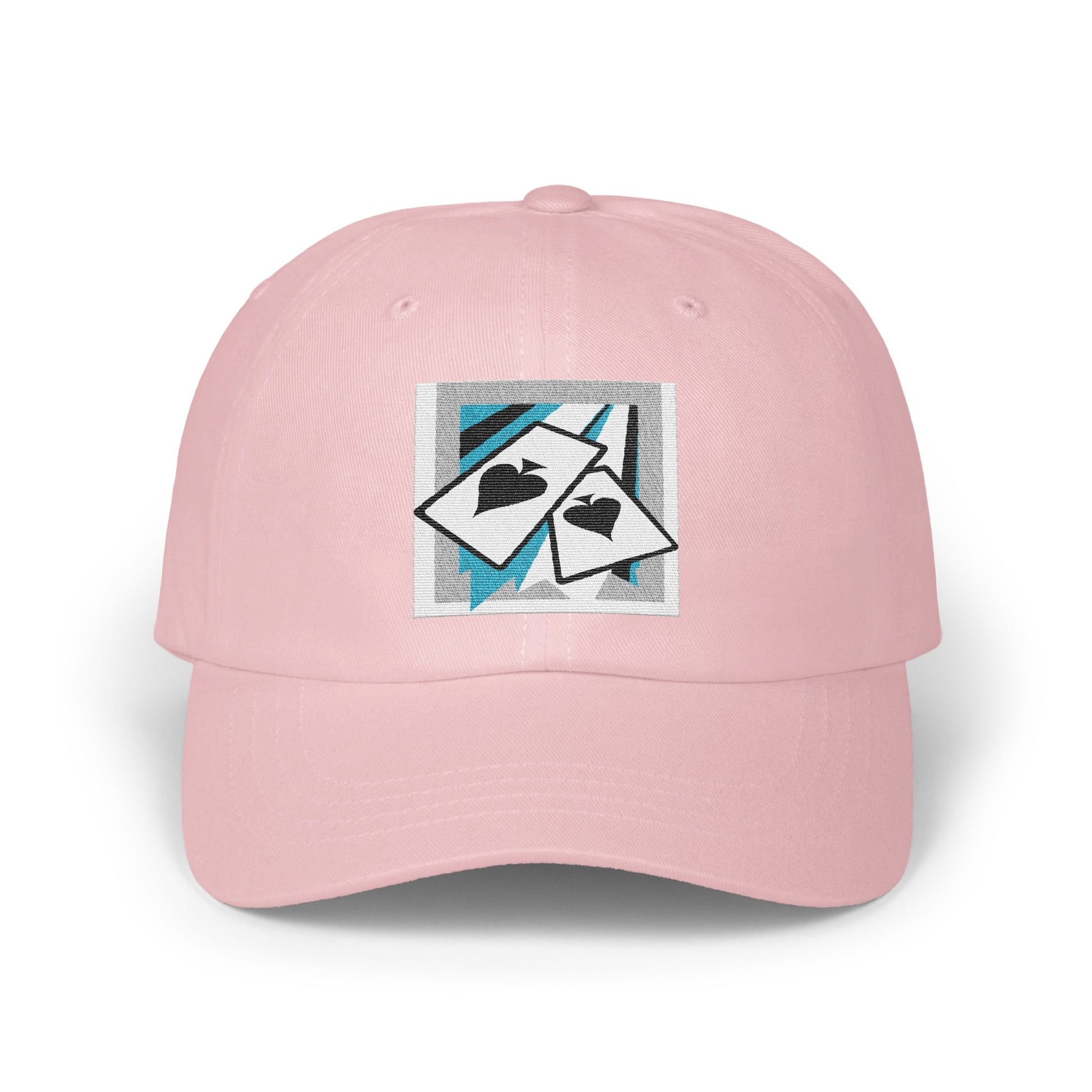 Stylish Pink Baseball Cap with Unique Card Pattern product