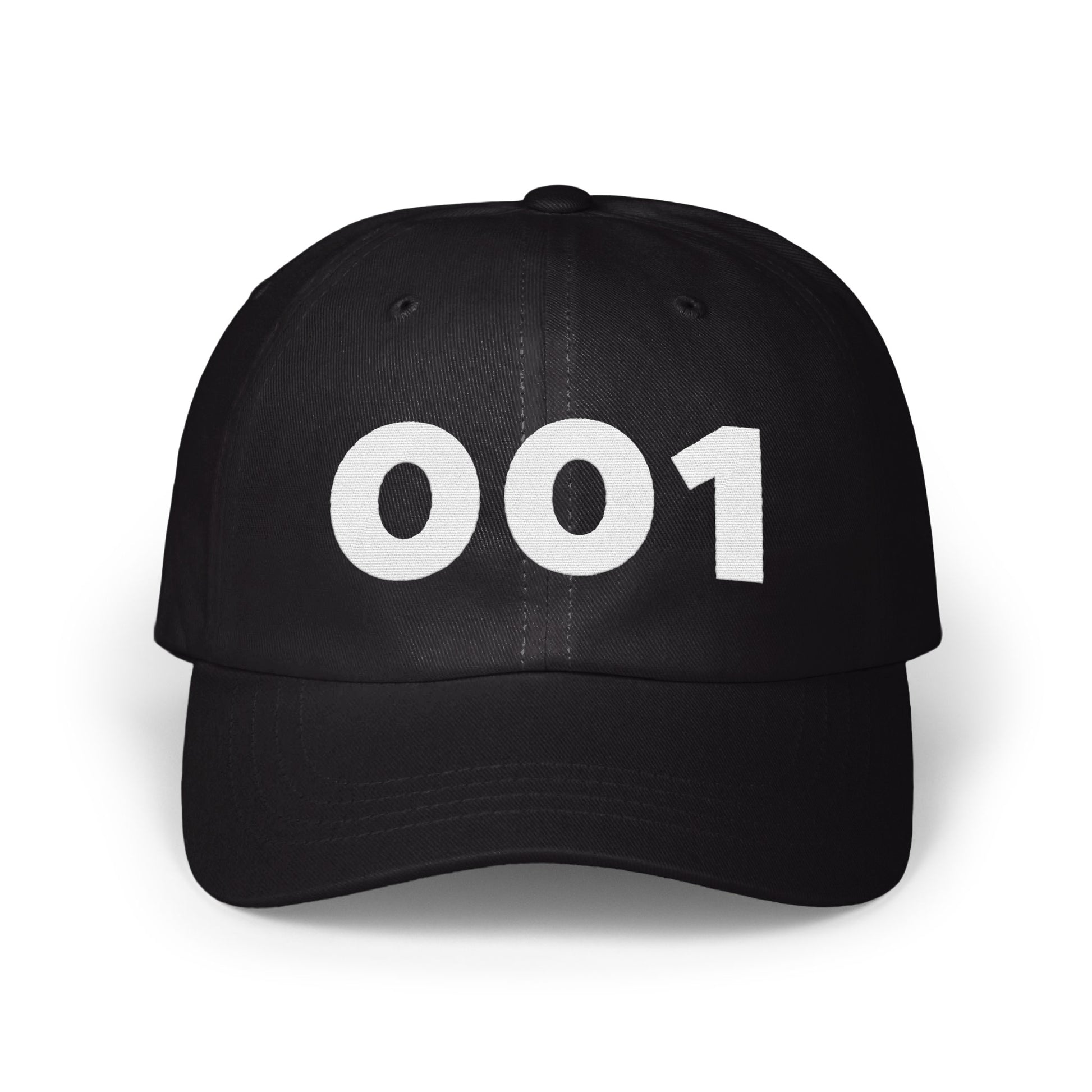 Stylish Black Baseball Cap with 001 Print product