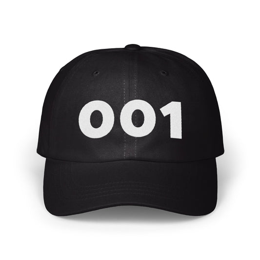Stylish Black Baseball Cap with 001 Print product