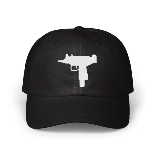 Black Cap with White Gun Design Hat product