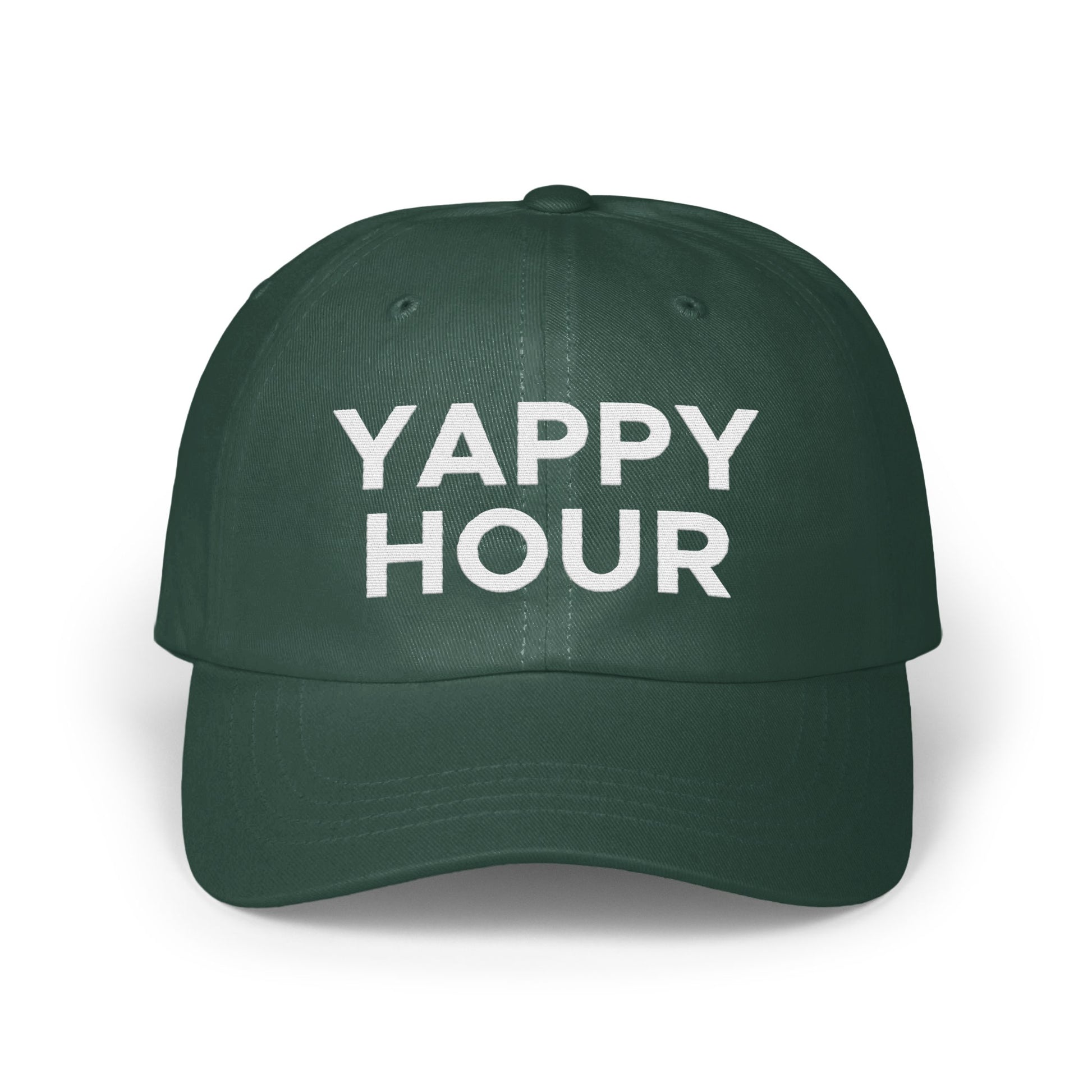Fun Green Yappy Hour Design Hat Perfect for Pet Lovers Product