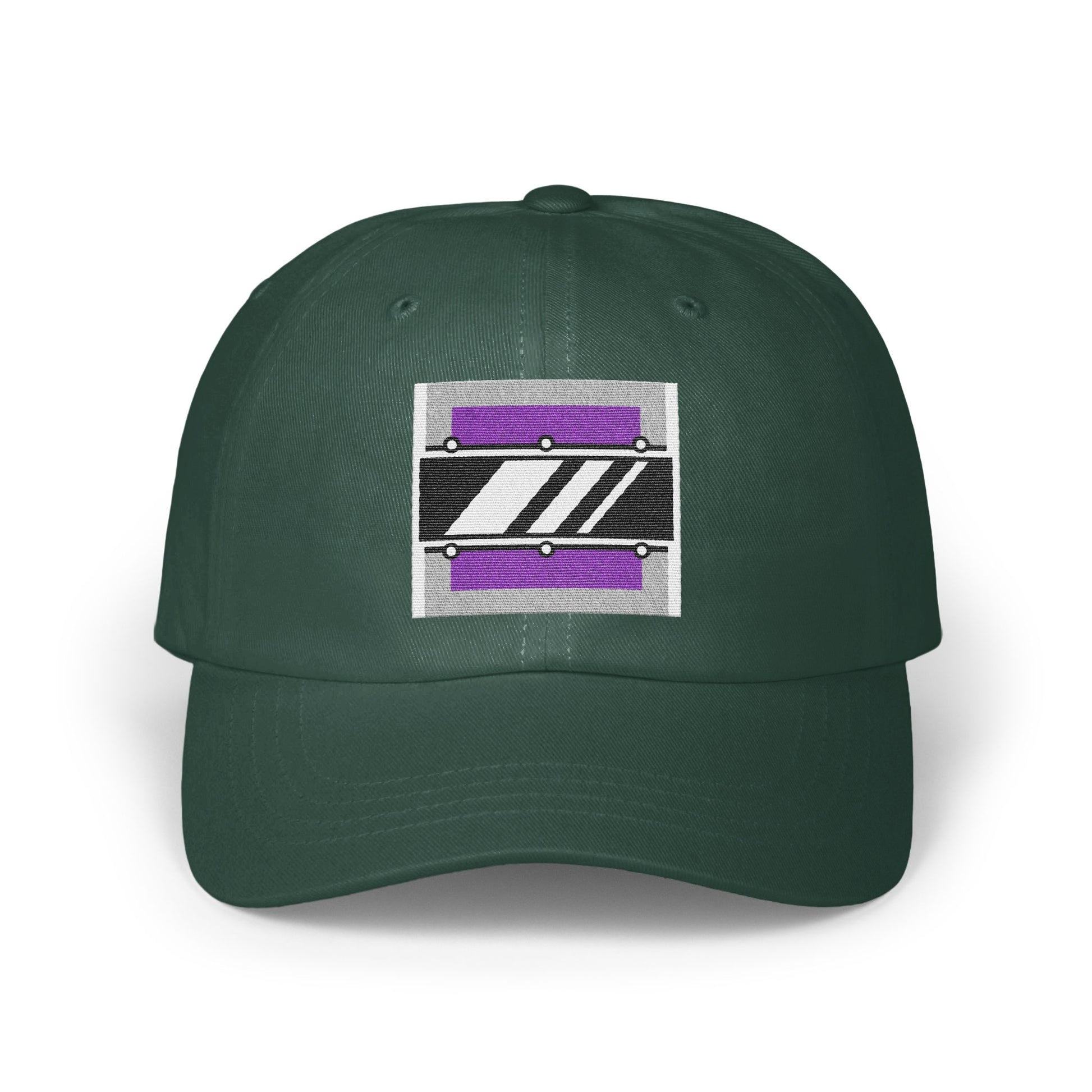 Stylish Dark Green Cap with Unique Graphic Design Cap
