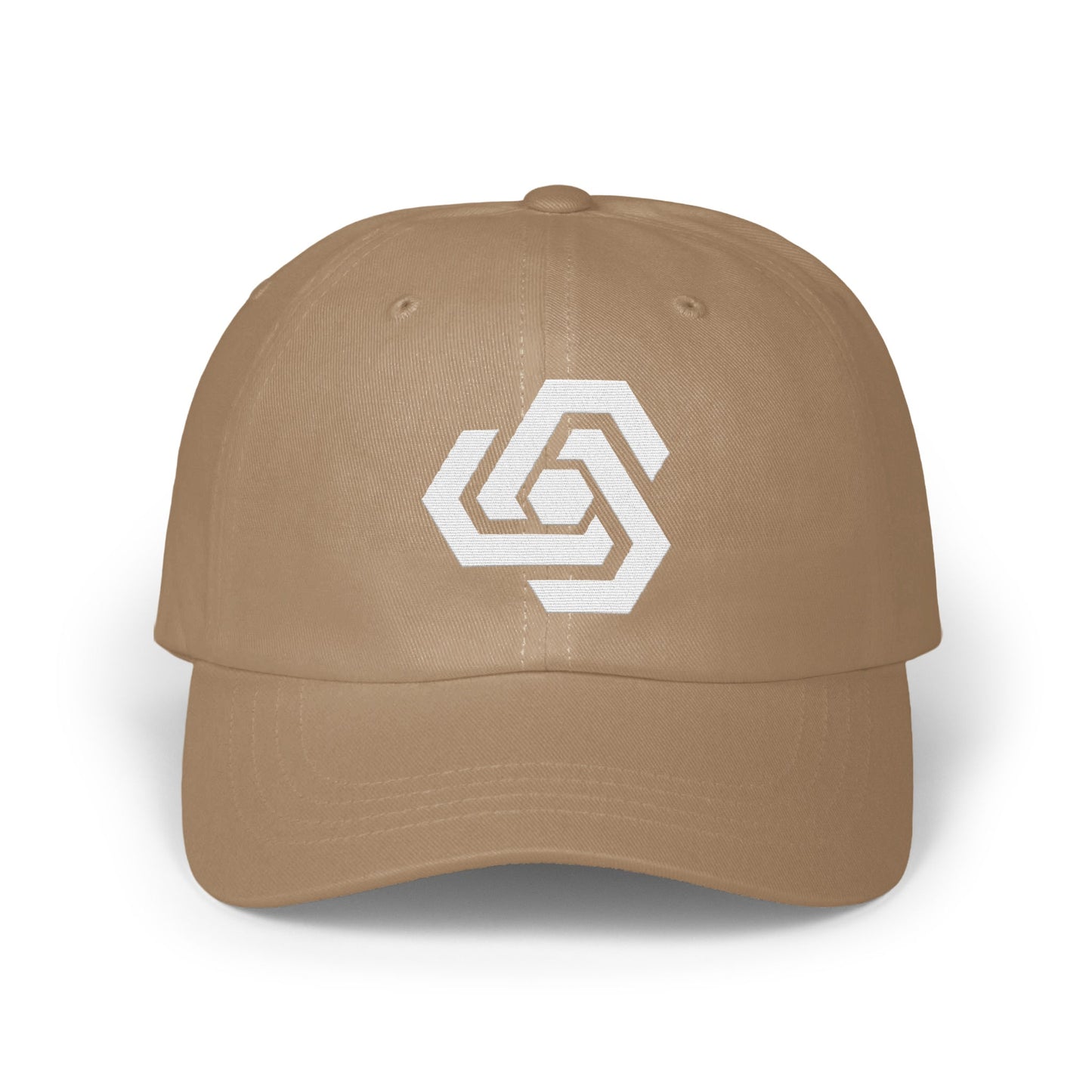 Stylish Beige Cap With White Logo Cap Product