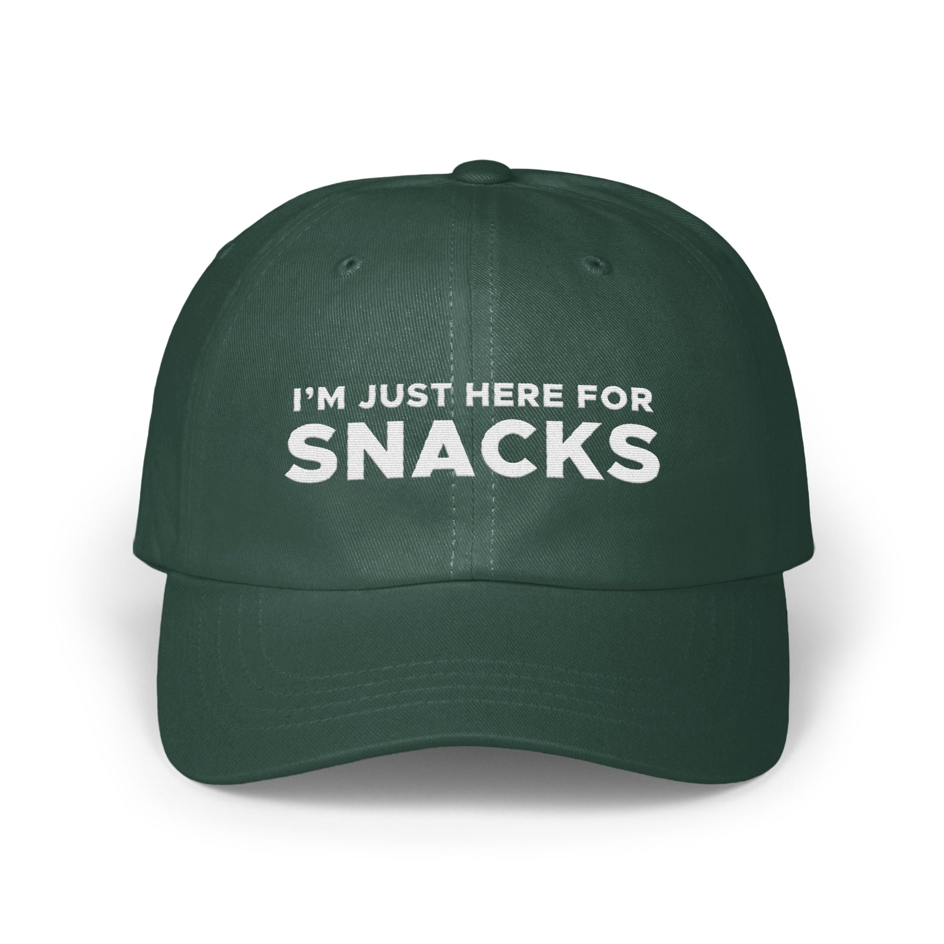 I'm Just Here for Snacks Green Baseball Cap product