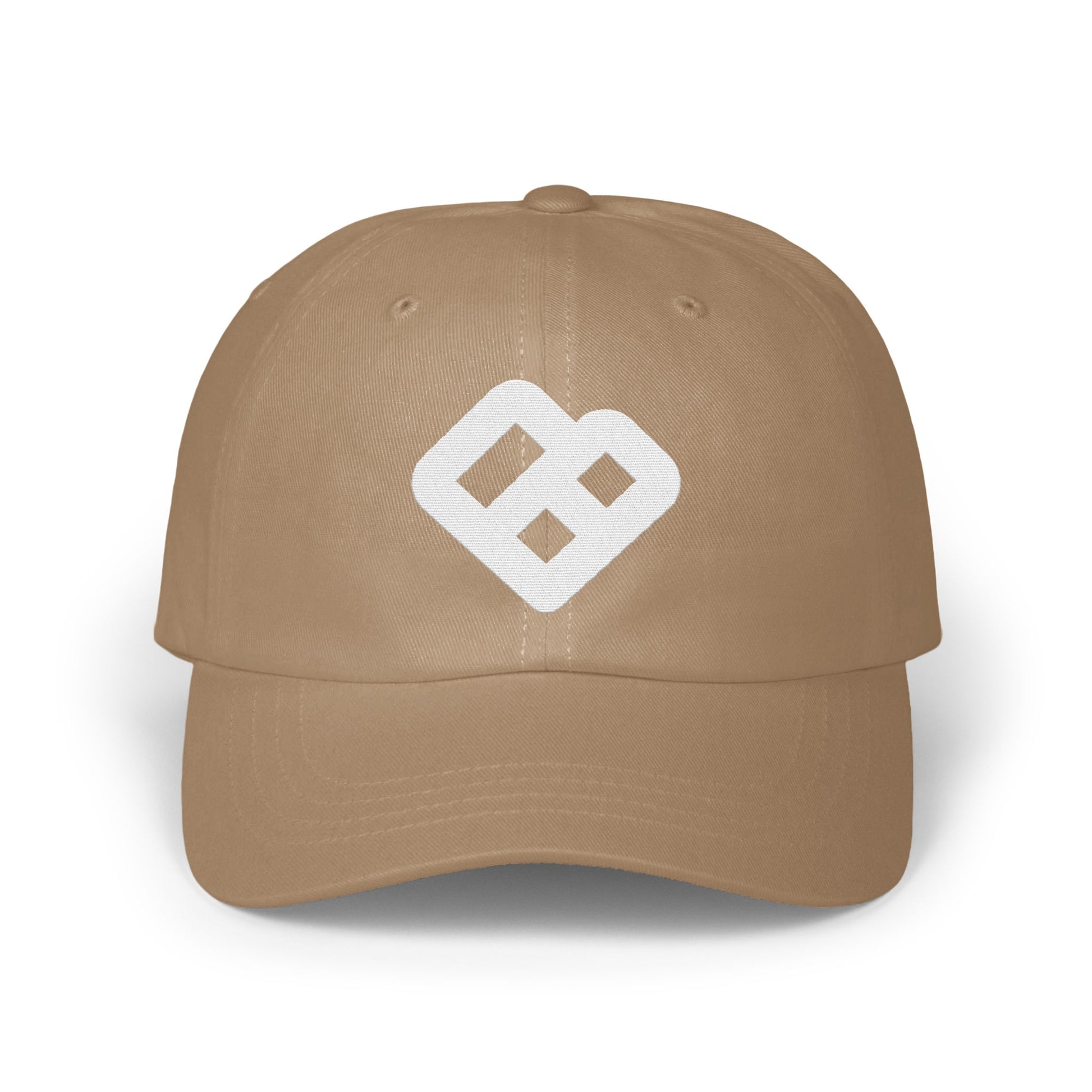 Stylish Tan Baseball Cap with Unique Emblem product type