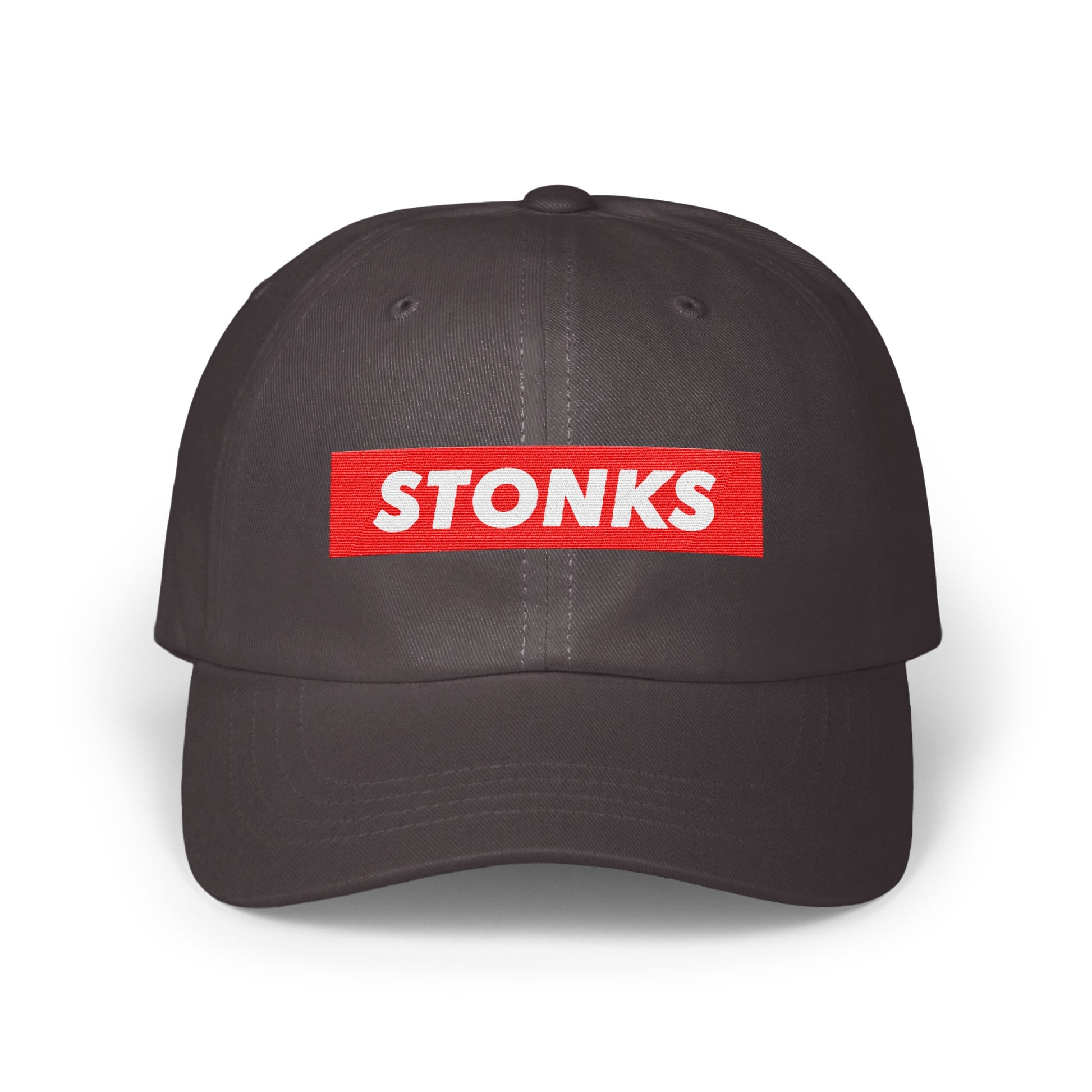 Stonks Word Printed on Front Stylish Cap product type