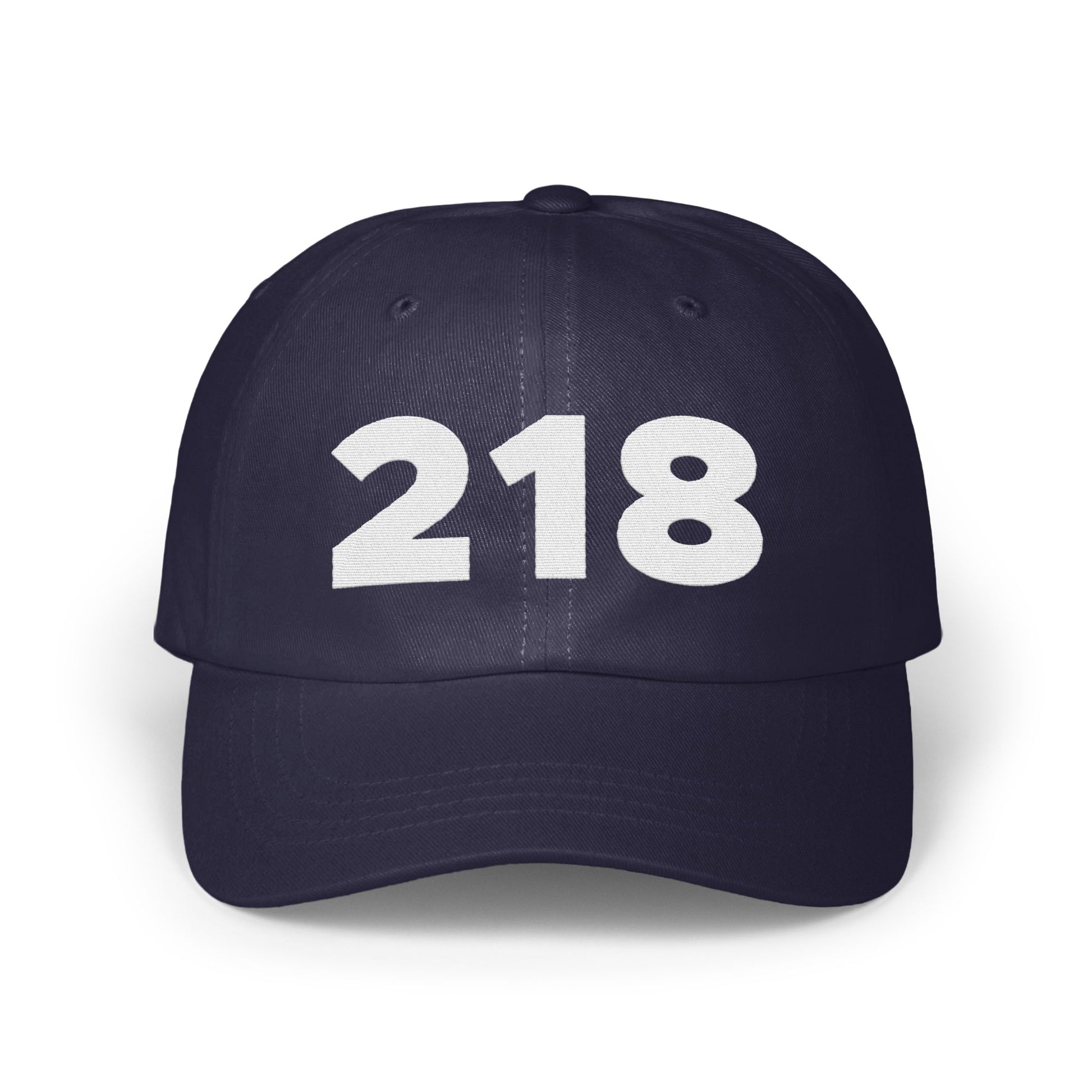 Bold 218 Number Design on Black Baseball Hat product