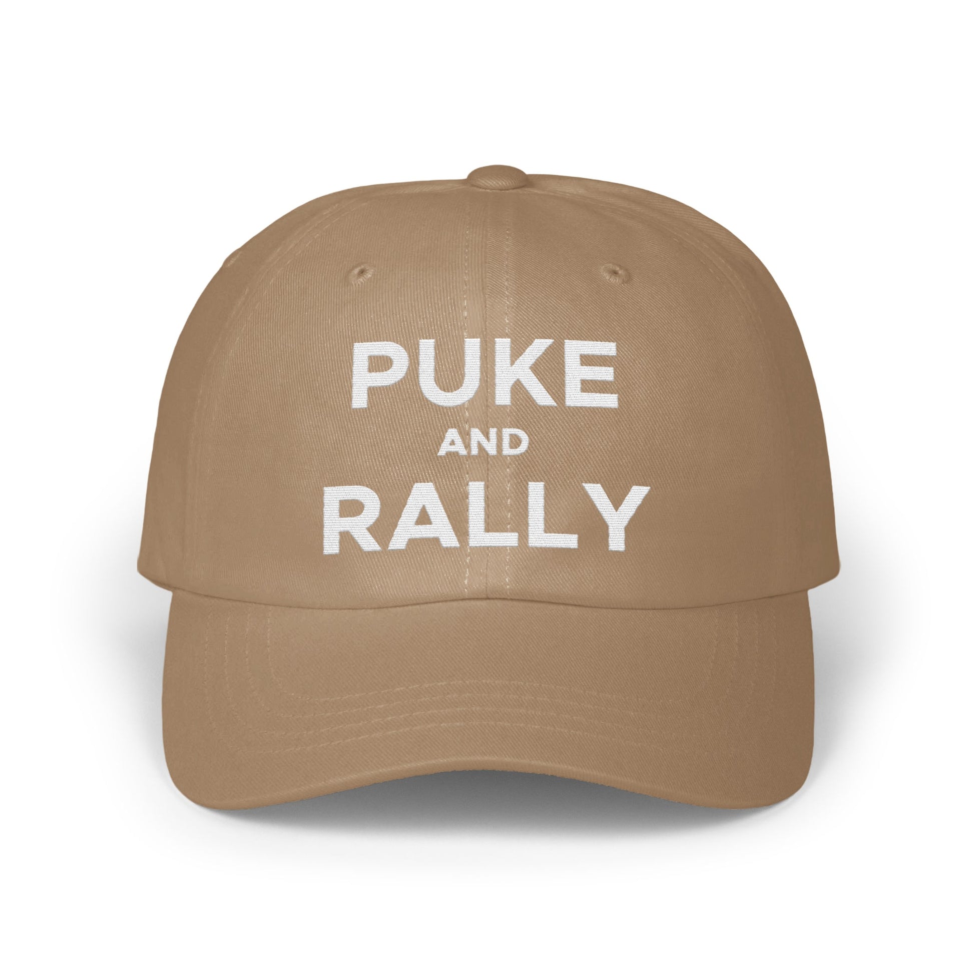 Puke and Rally Funny Slogan Adjustable Hat product