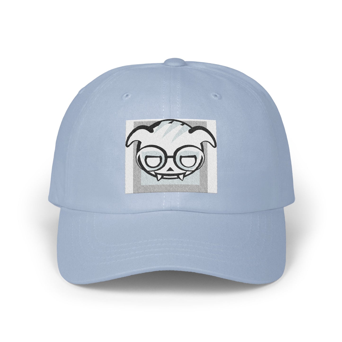 Stylish Light Blue Cap with Quirky Face Art Hat product