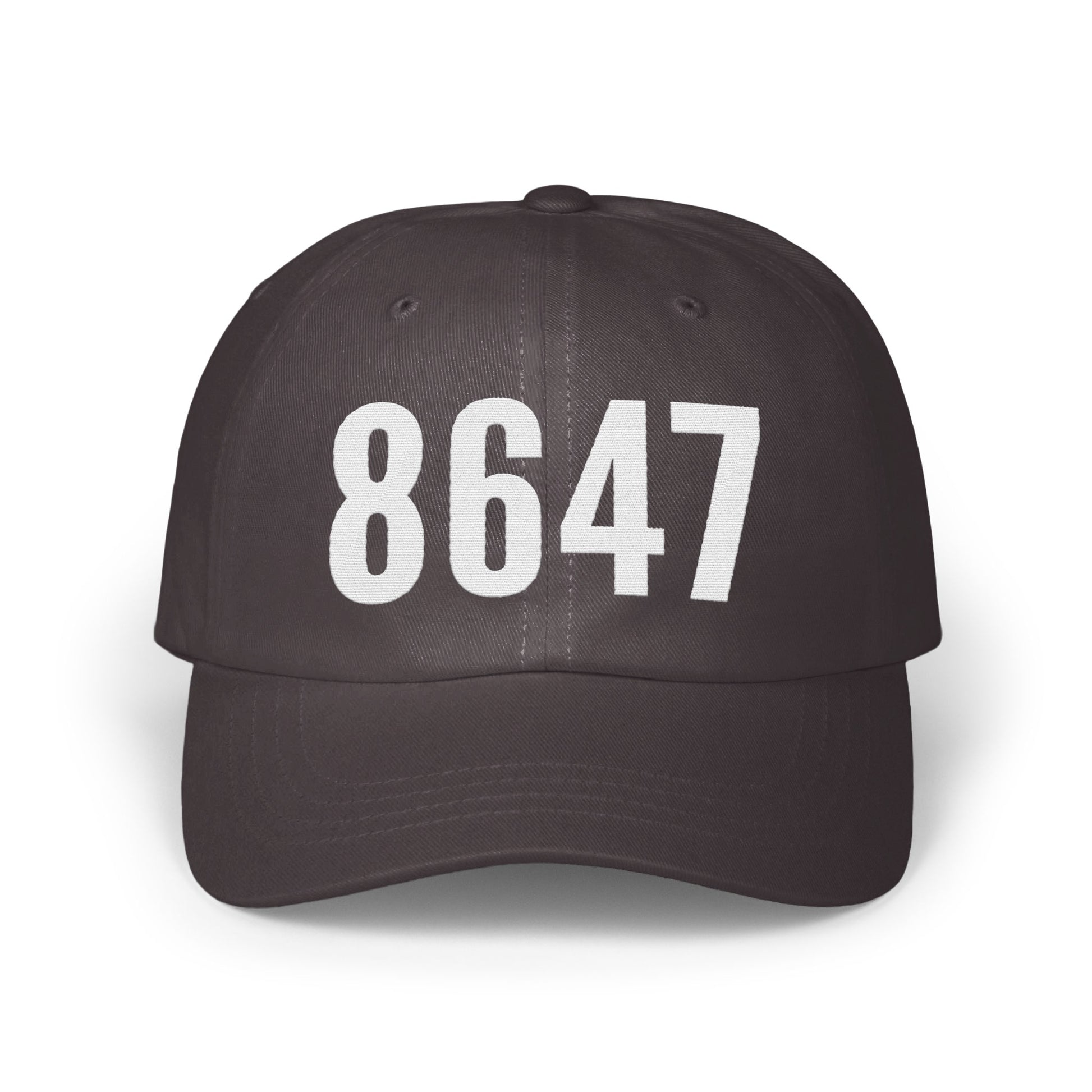 8647 Number Print Black Baseball Cap Product