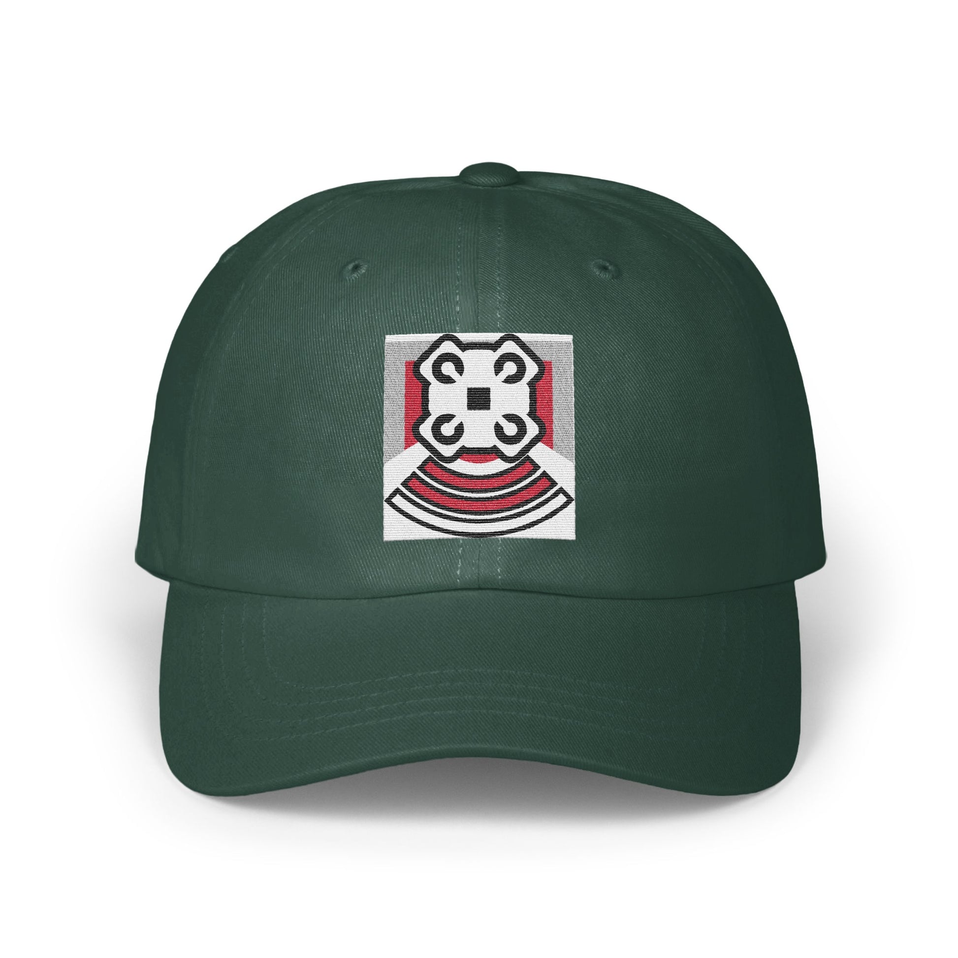 Stylish Dark Green Hat with Unique Graphic Design product