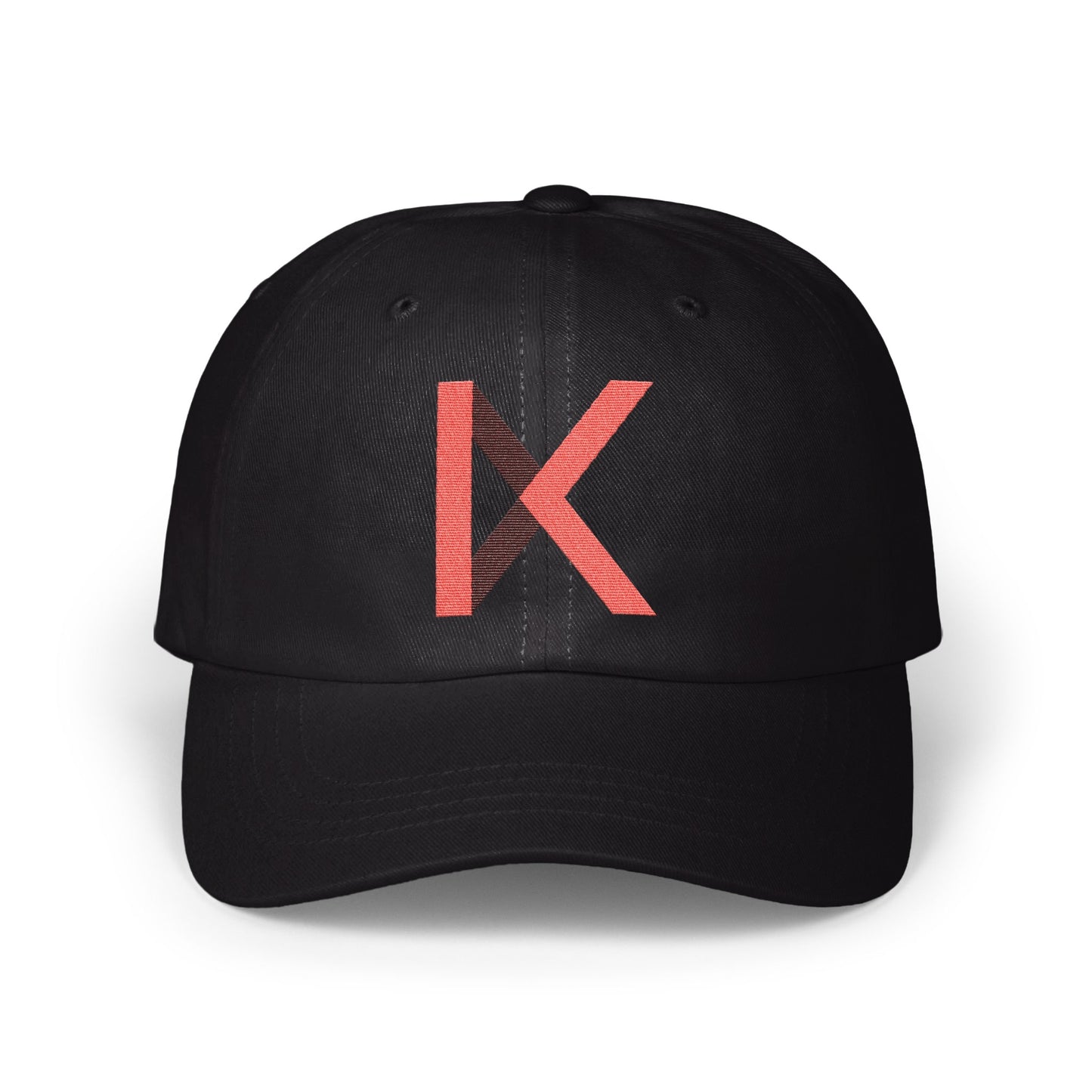 Stylish Black Baseball Cap with Red K Design product type