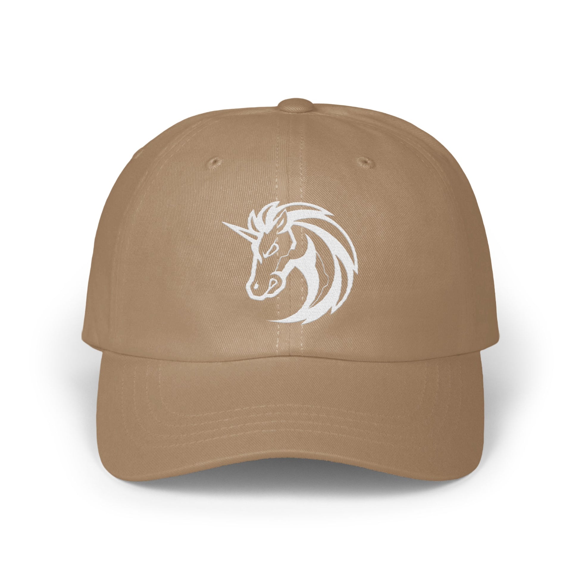 Stylish Beige Baseball Cap with Embroidered Unicorn product