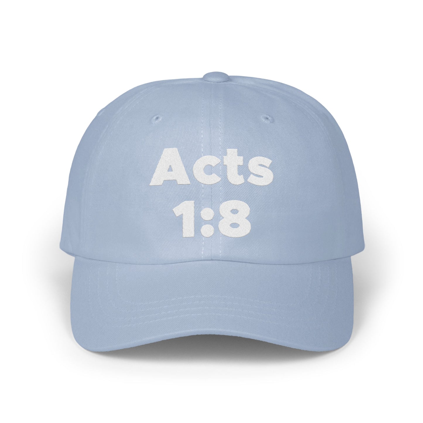 Acts 1:8 Printed Design Light Blue Hat product type