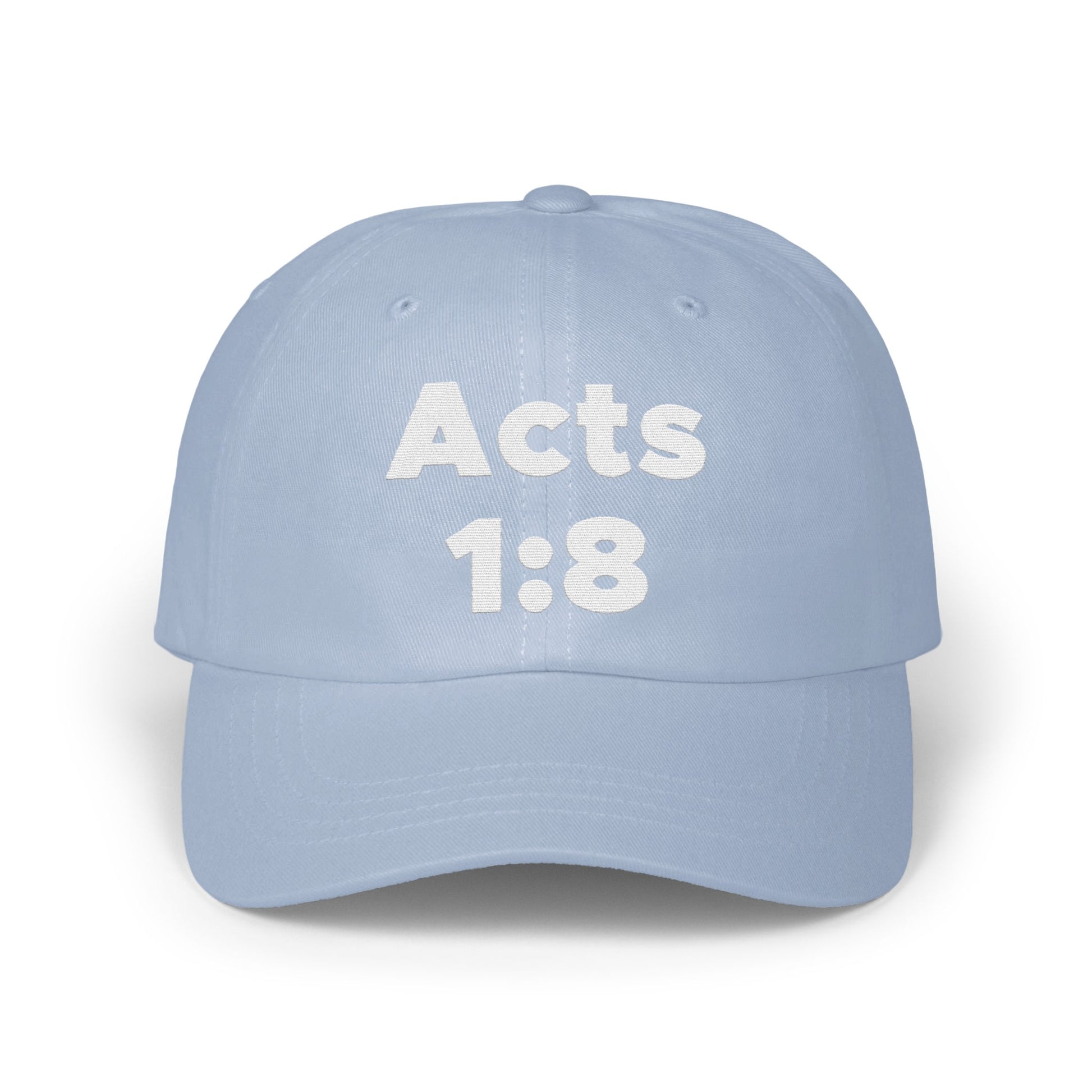 Acts 1:8 Printed Design Light Blue Hat product type