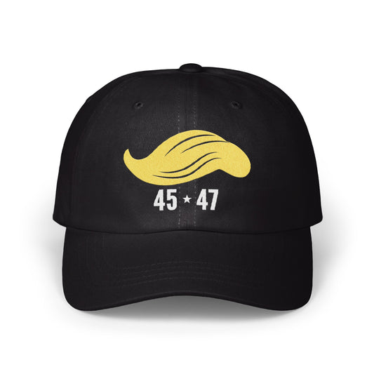 Bold Black Cap with Unique 45 47 Design Hat product