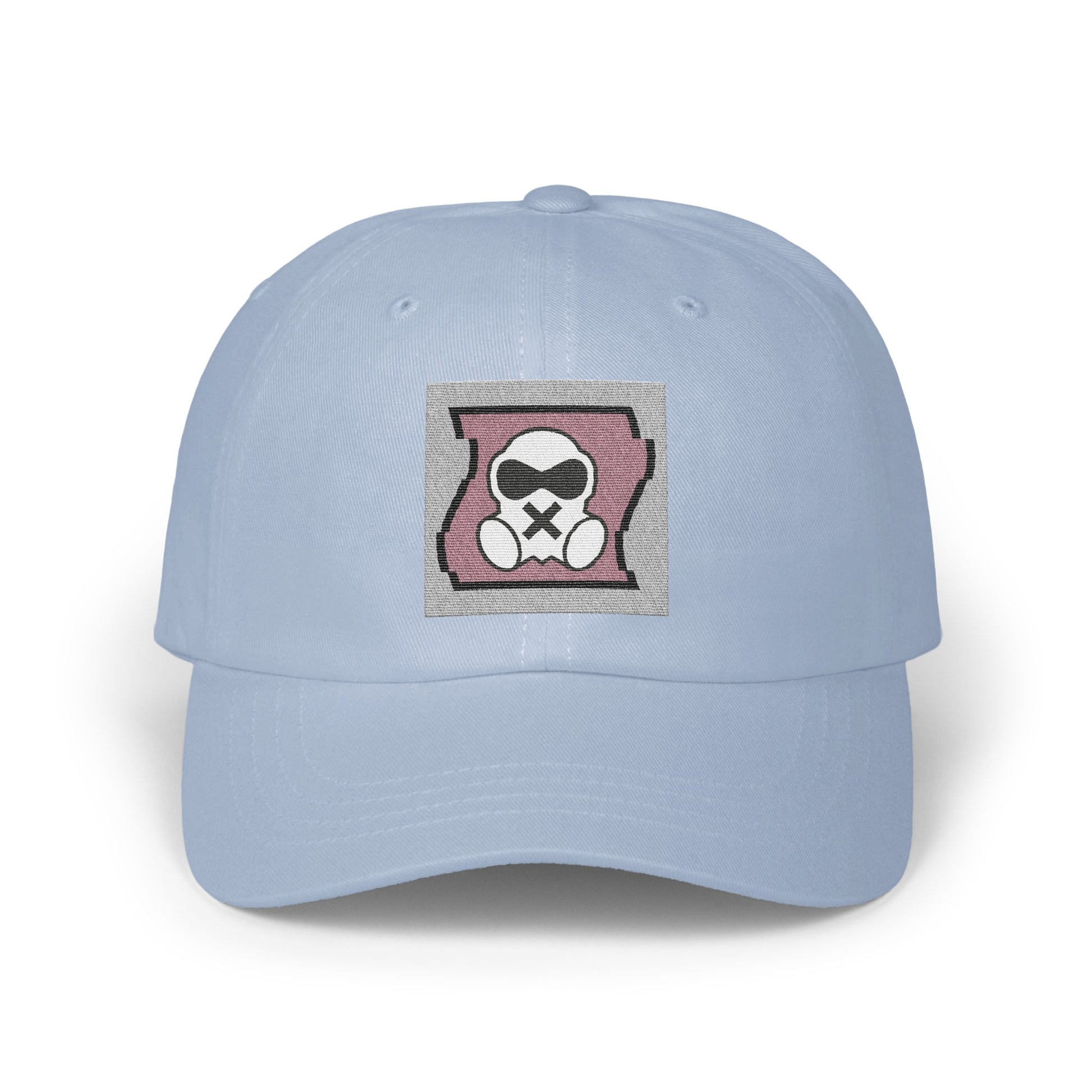 Unique Embroidered Skull Design Light Blue Hat product