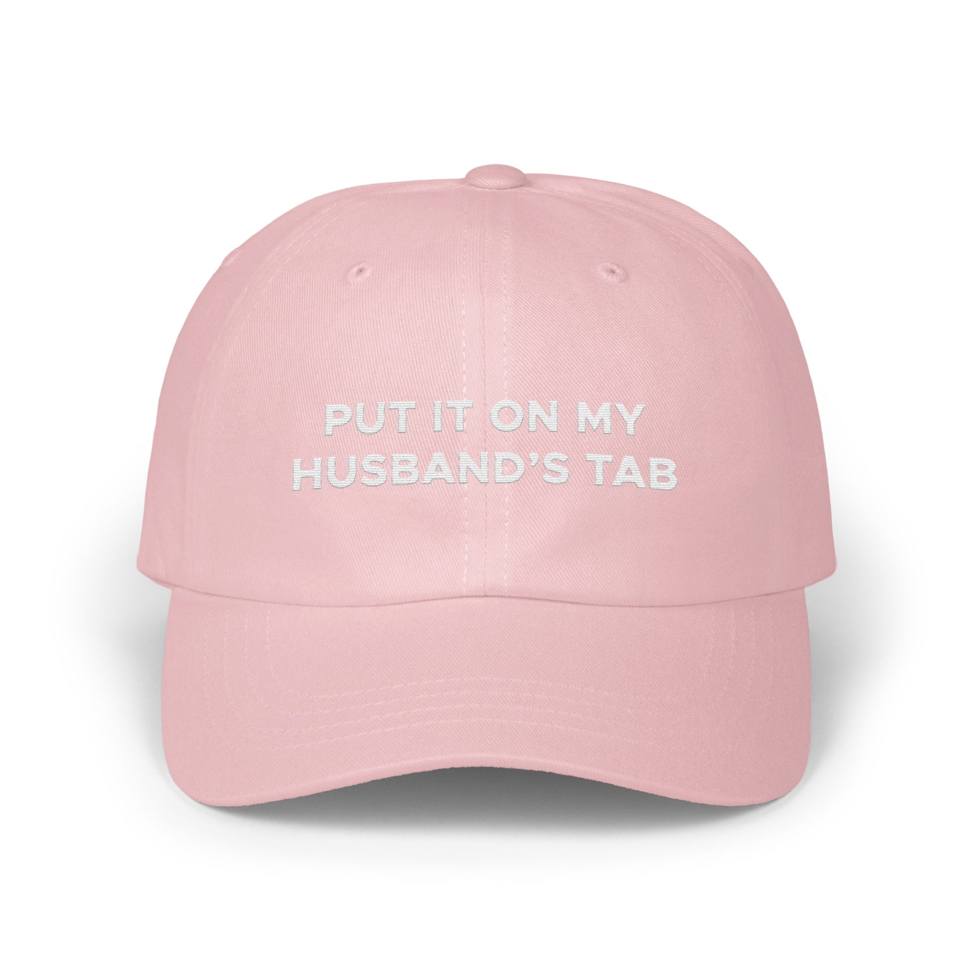 Put It On My Husband's Tab Pink Embroidered Hat product