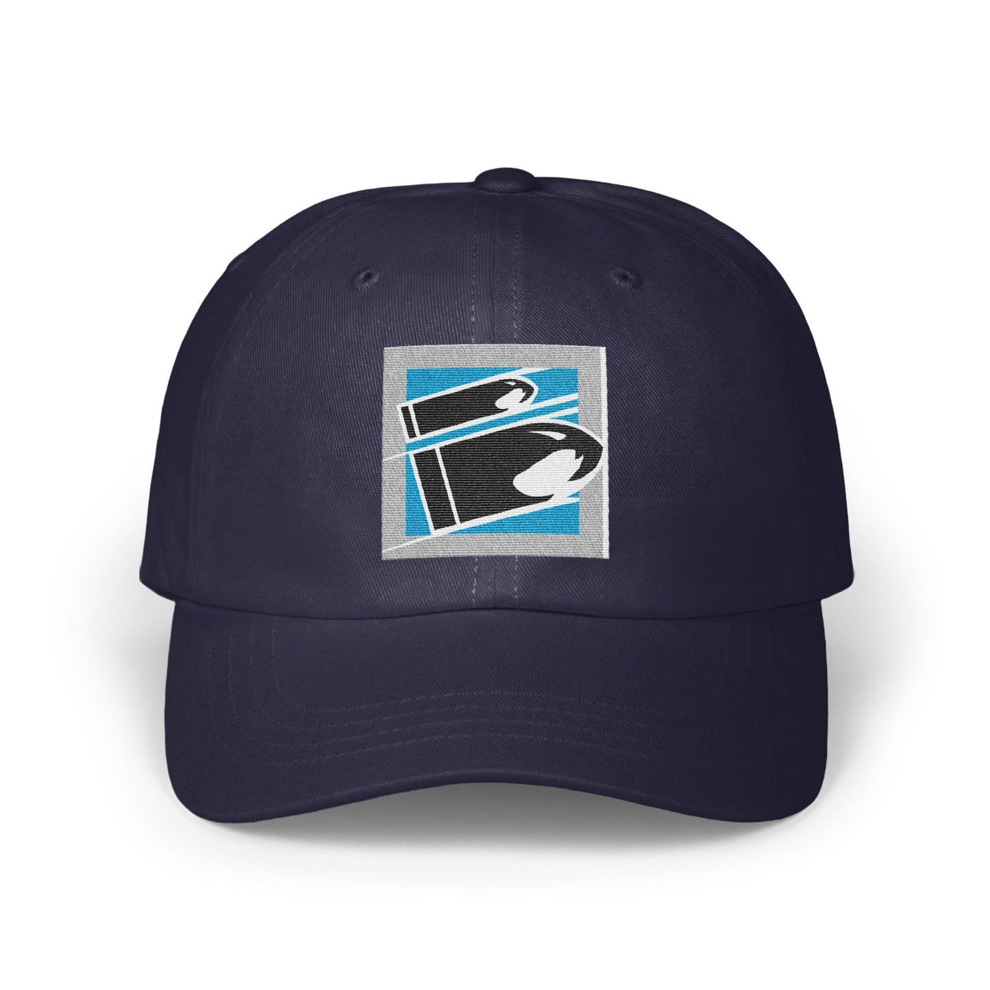 Stylish Dark Blue Cap with Unique Graphic Design product type