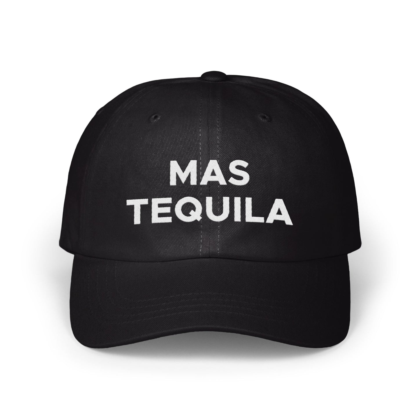 Mas Tequila Quote on Black Baseball Cap Product