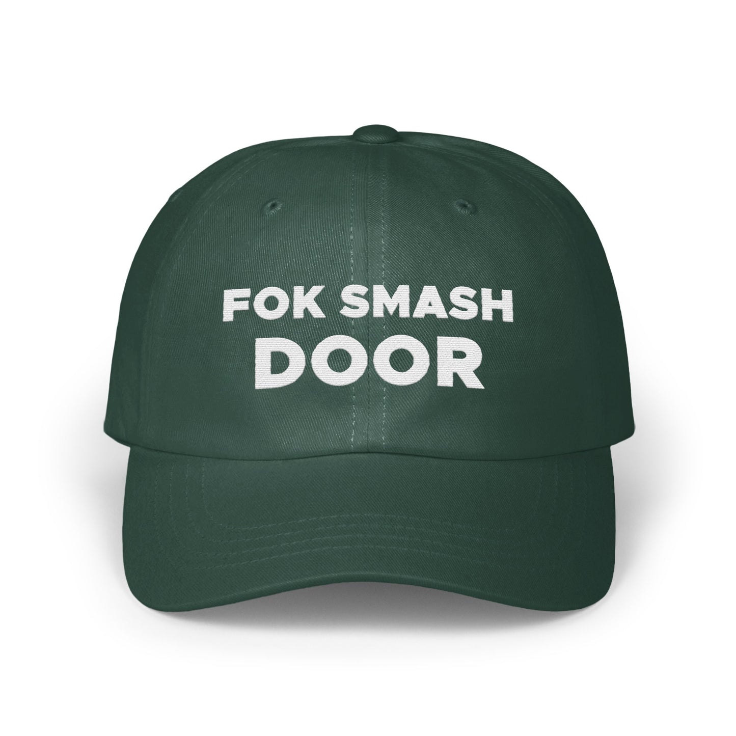 FOK SMASH DOOR Green Adjustable Baseball Cap product