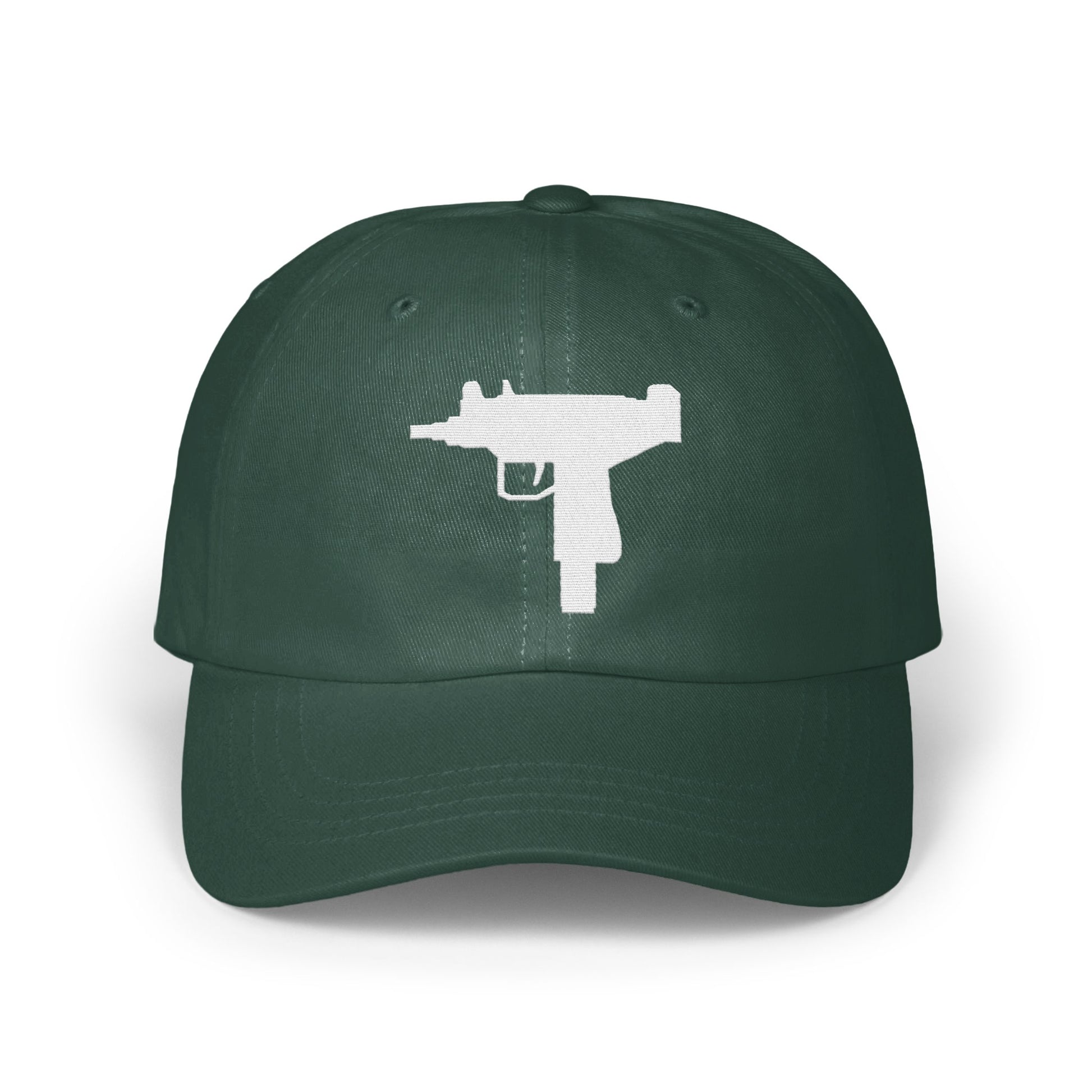 Unique Green Hat with White Gun Graphic product type