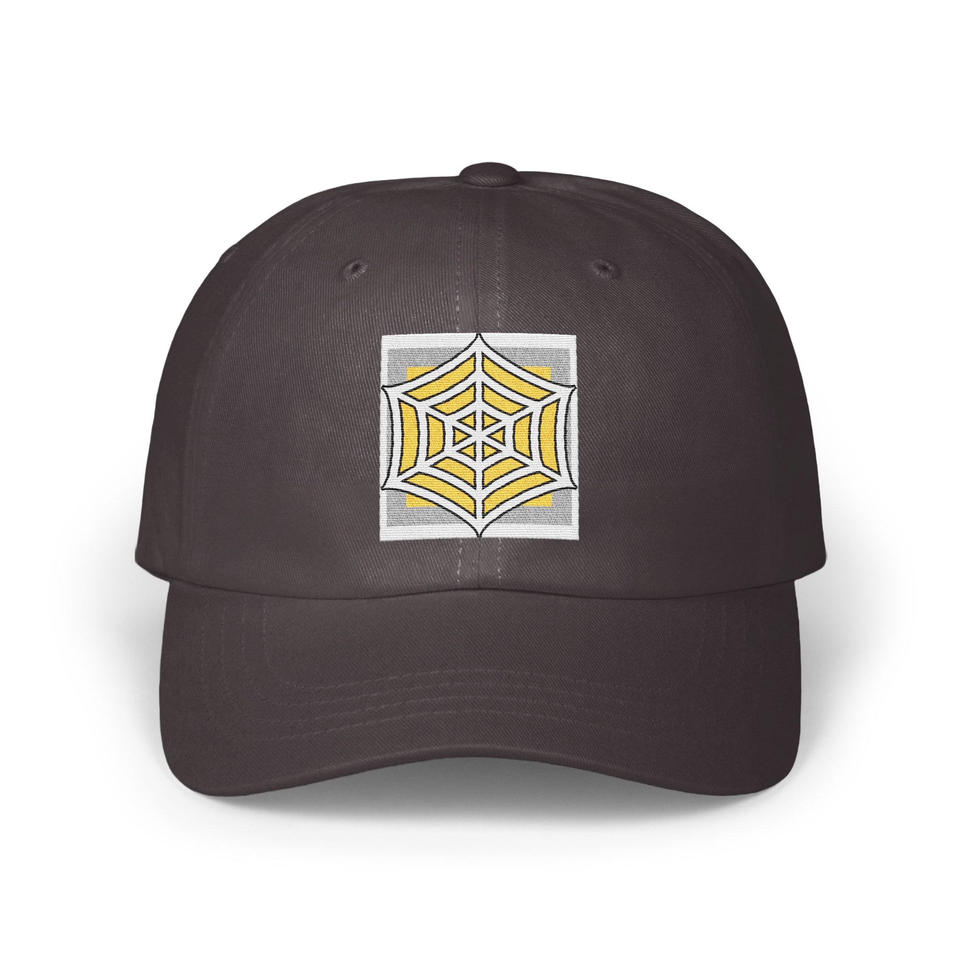 Stylish Black Cap with Vibrant Yellow Spiderweb product type