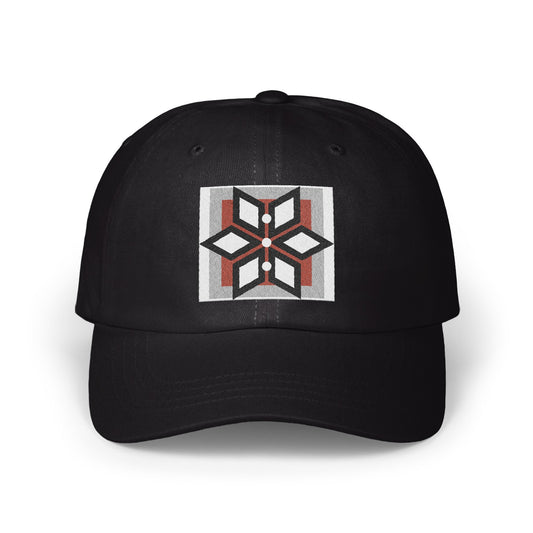 Geometric Patterned Black Hat with Adjustable Strap product type