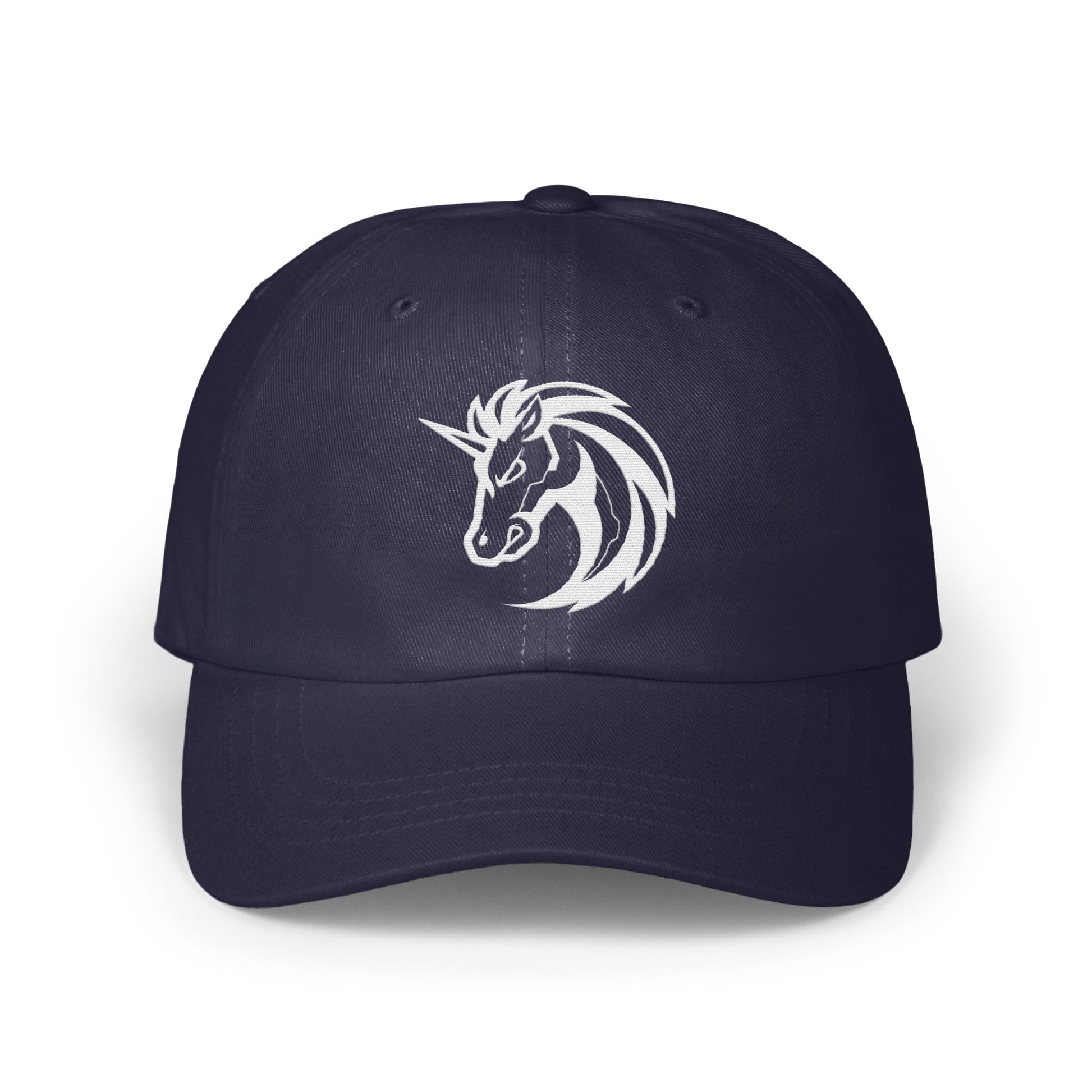 Stylish Navy Blue Hat with Unique Unicorn Design product